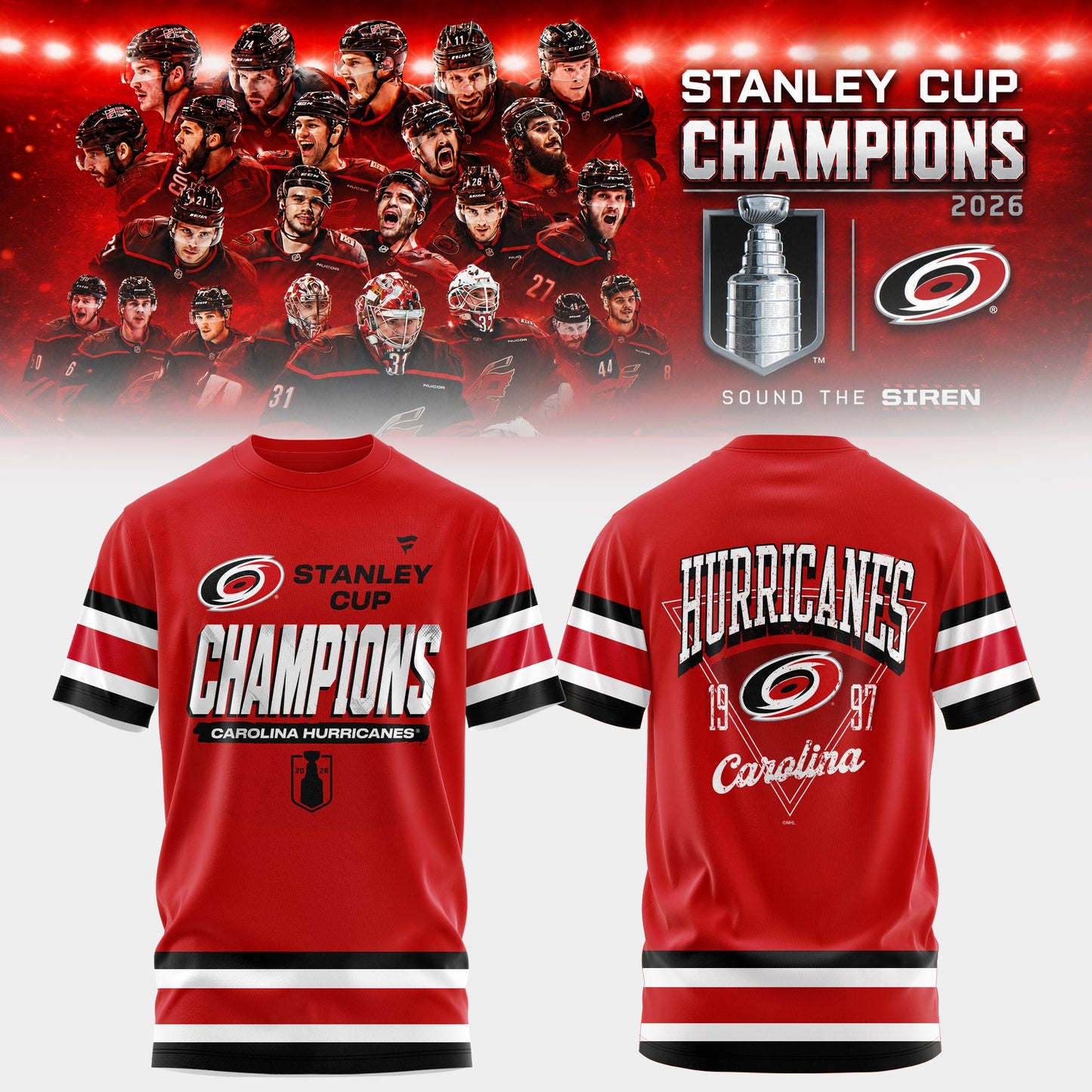 CANIACS 2026 Stanley Cup Champions Red Tshirt