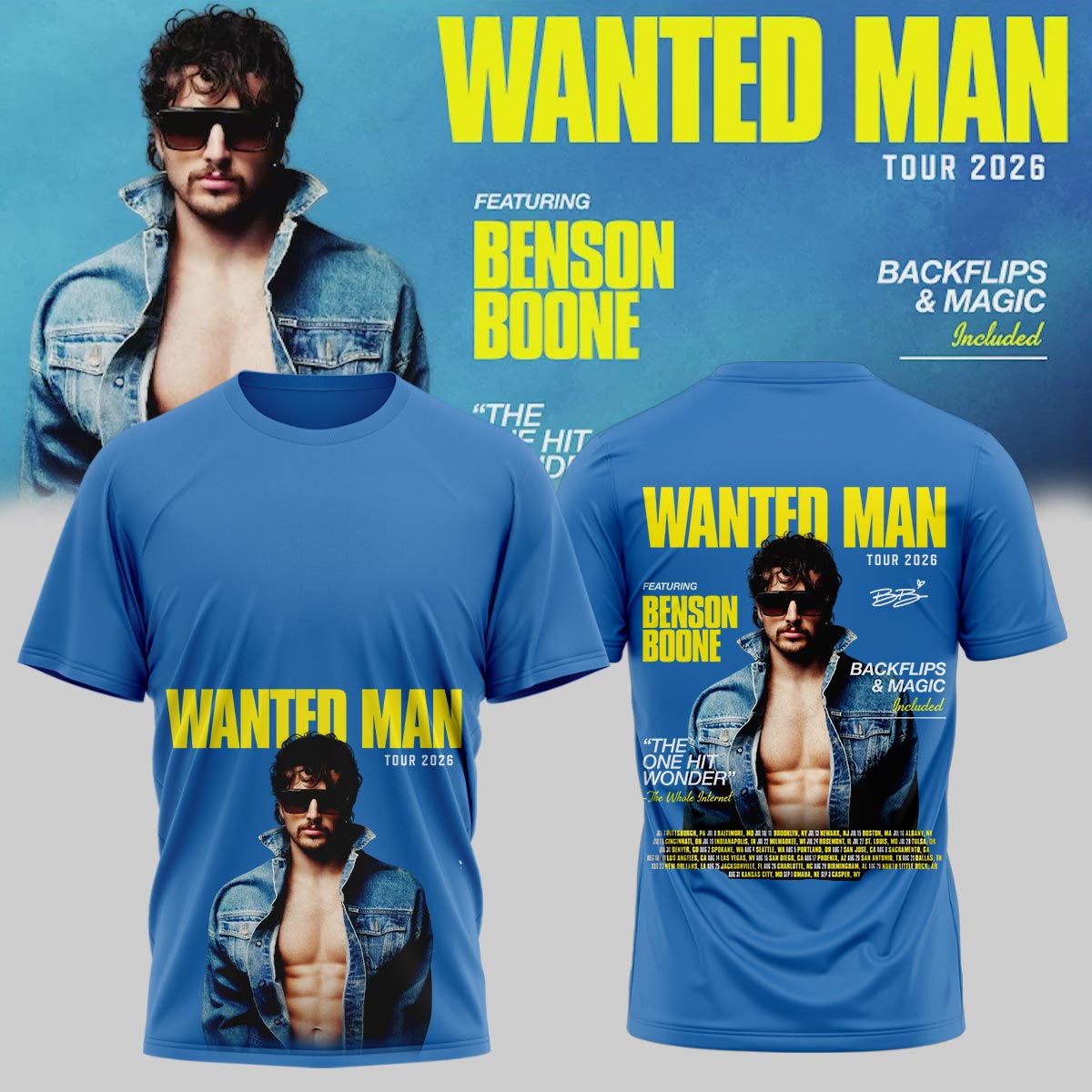 ..Benson Boone Wanted Man signed TShirt