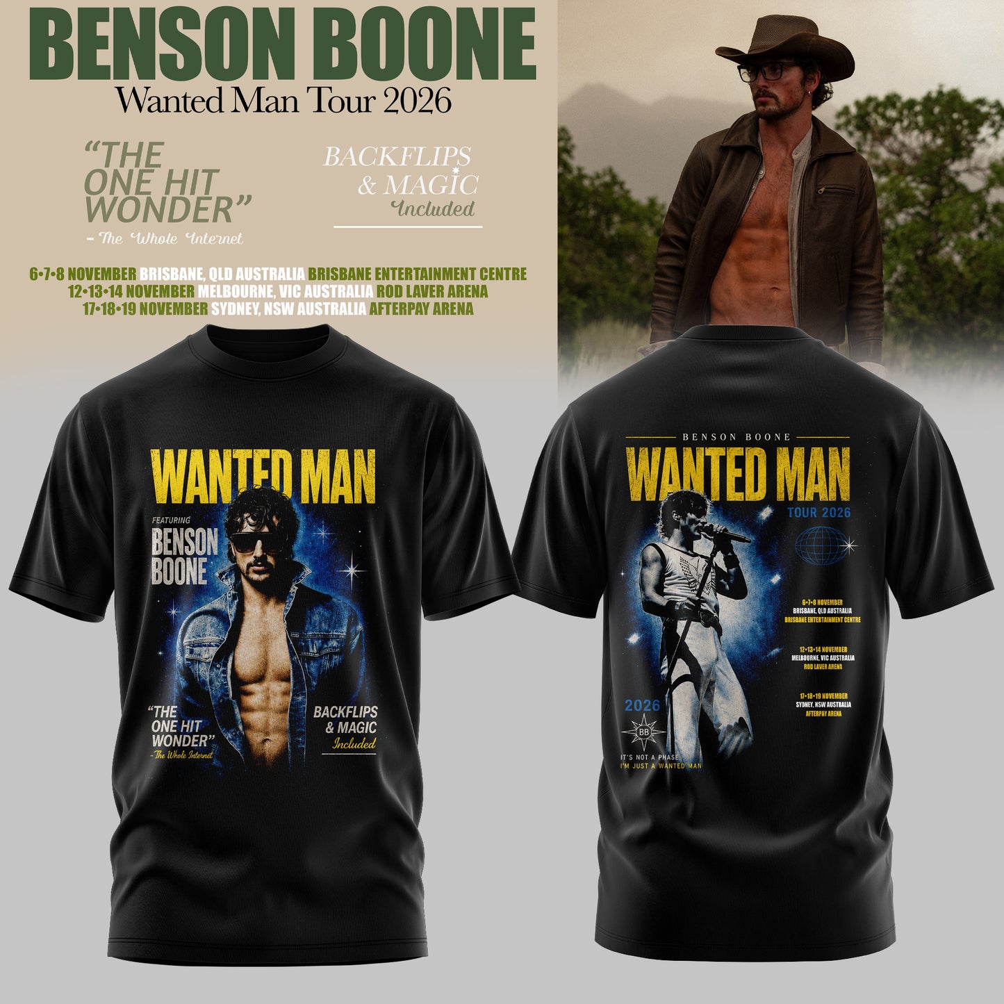 BENSON BOONE – WANTED MAN TOUR 2026 TEE