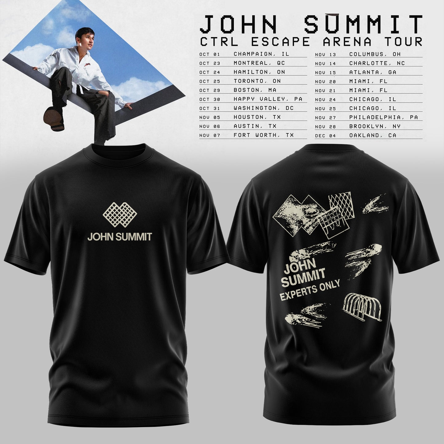 John Summit – CTRL ESCAPE Arena Tour 2026 T-shirt