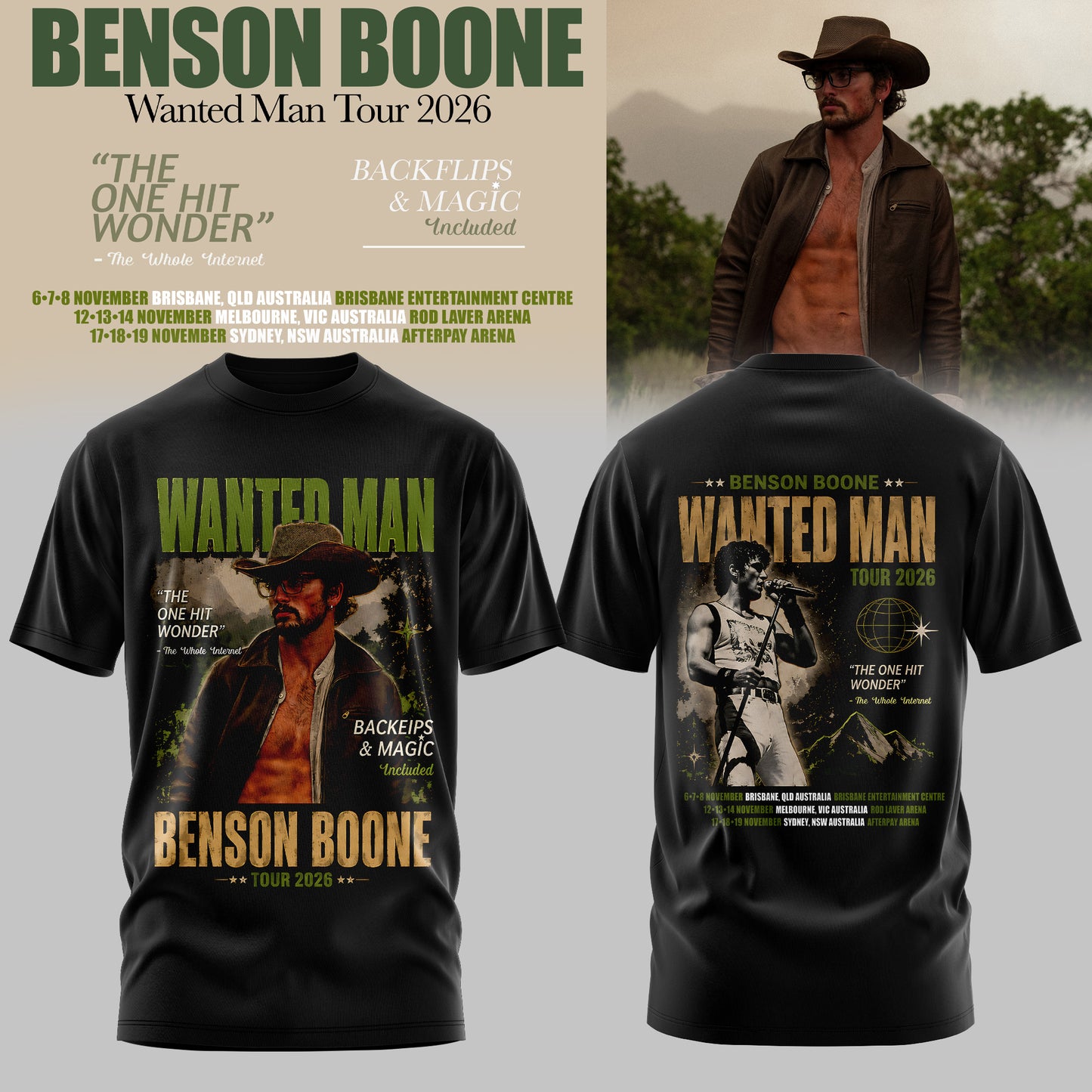BENSON BOONE – WANTED MAN TOUR 2026 TEE
