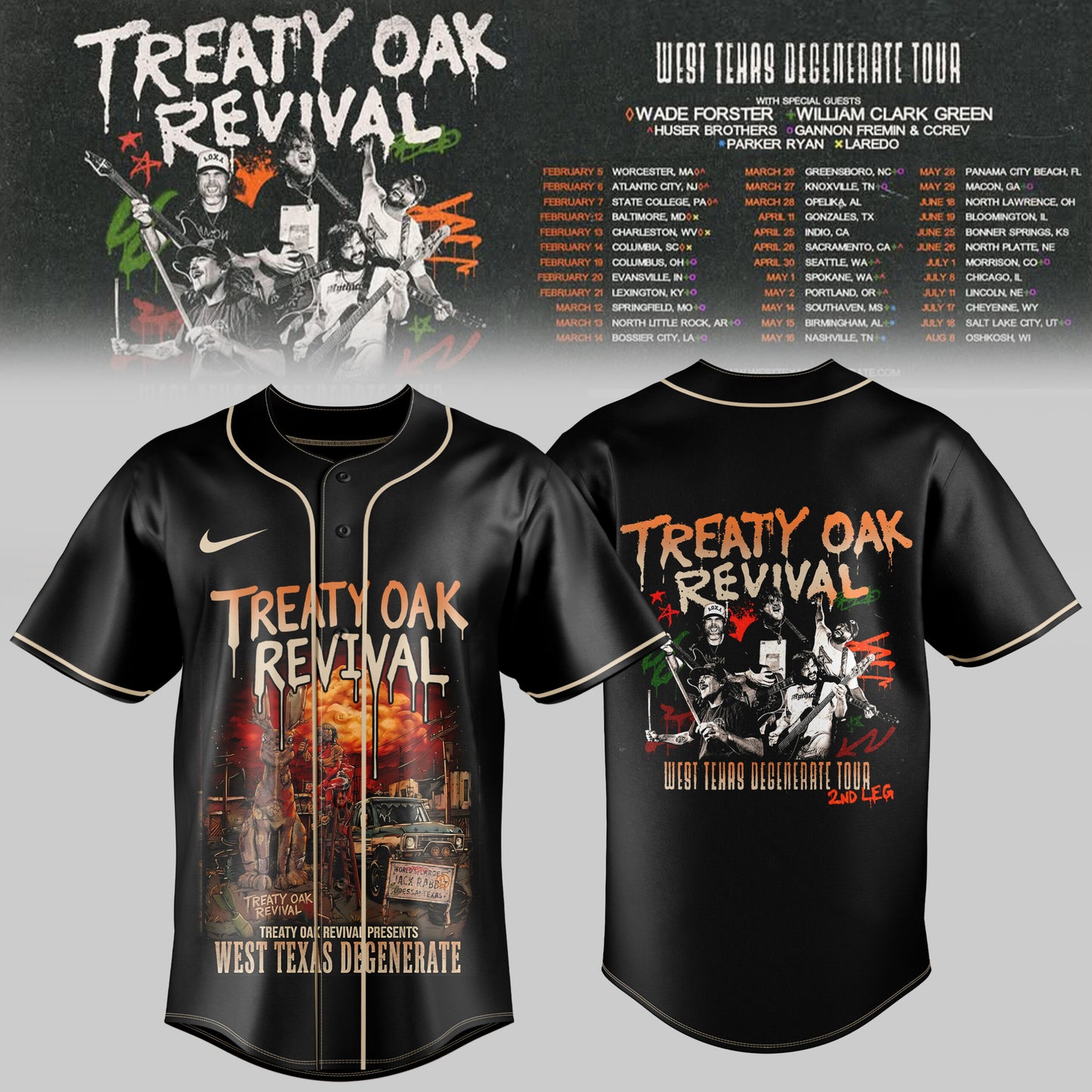 _Treaty Oak Revival – West Texas Degenerate Tour Jersey