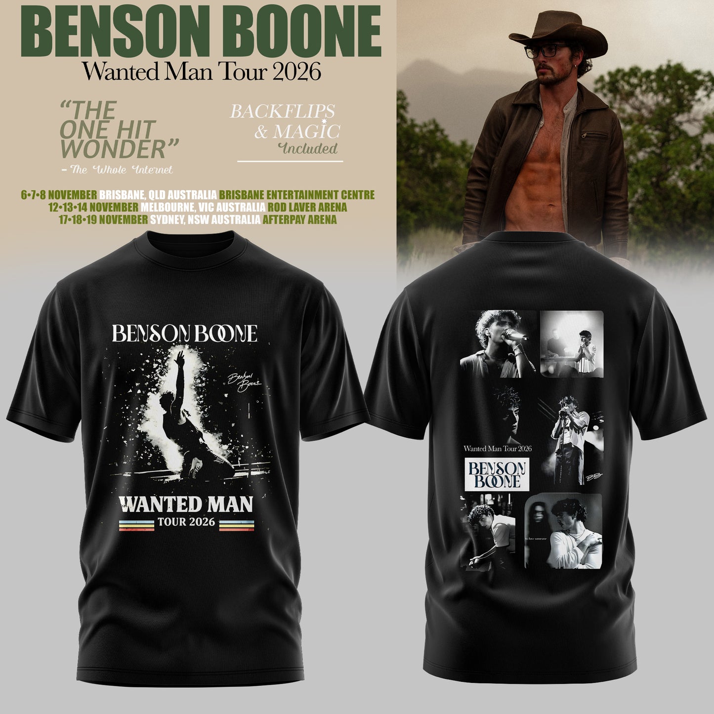 BENSON BOONE – WANTED MAN TOUR 2026 TEE