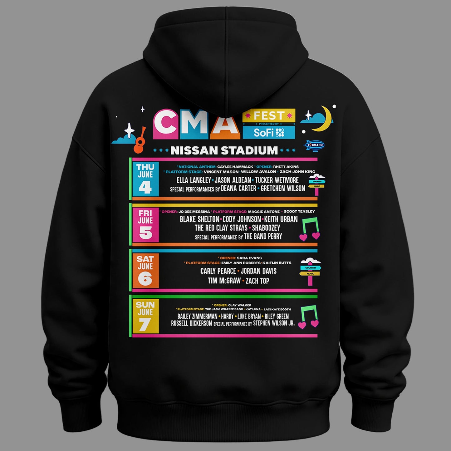 Limited Edition CMA FEST Black Hoodie 2026