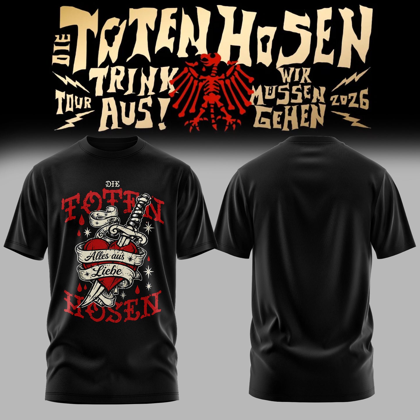 Die Toten Hosen: Trink Aus! Wir Müssen Gehen – Tour 2026 Limitiertes T-Shirt