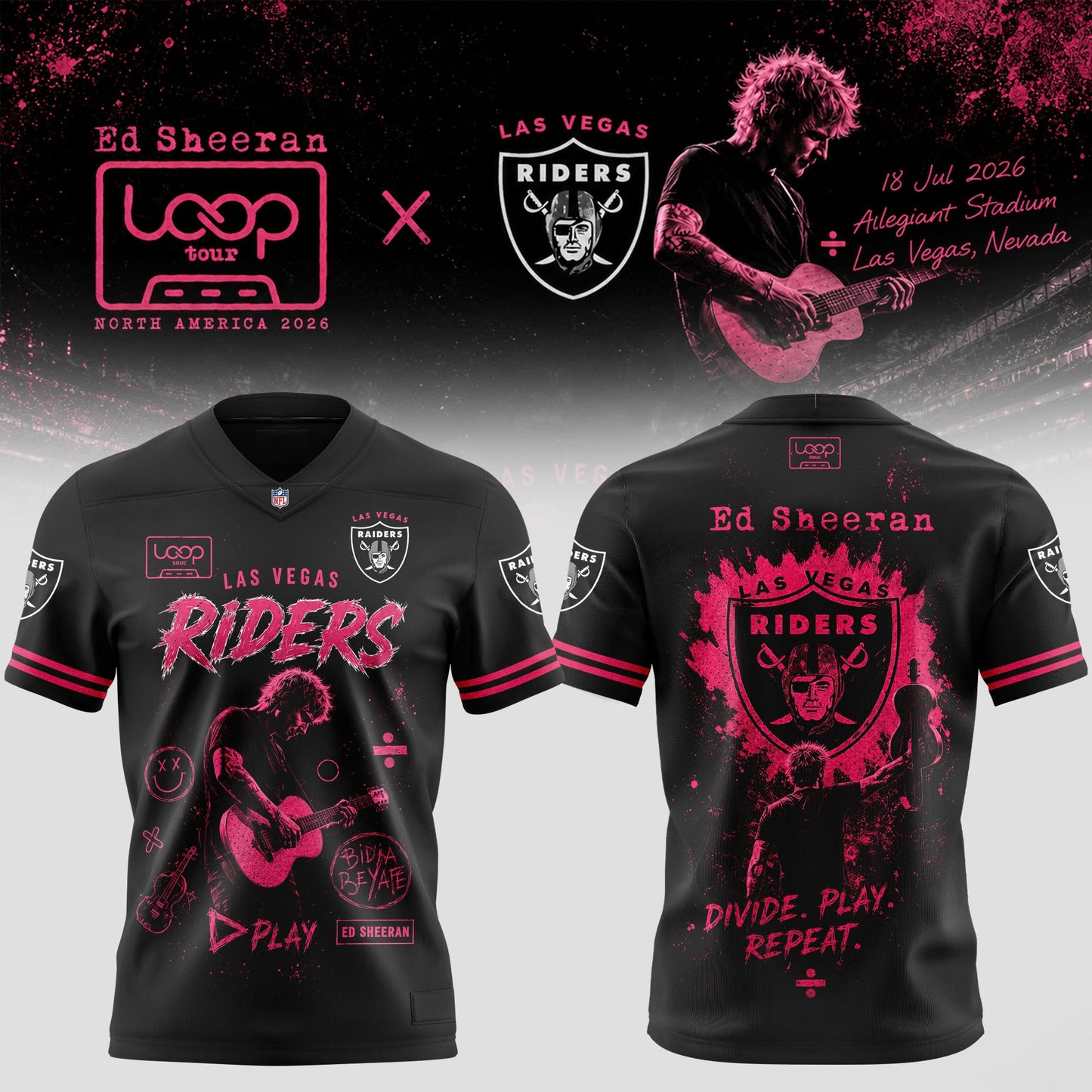 _ Las Vegas Raiders x Ed Sheeran LOOP Tour 2026 FootballJersey Collection