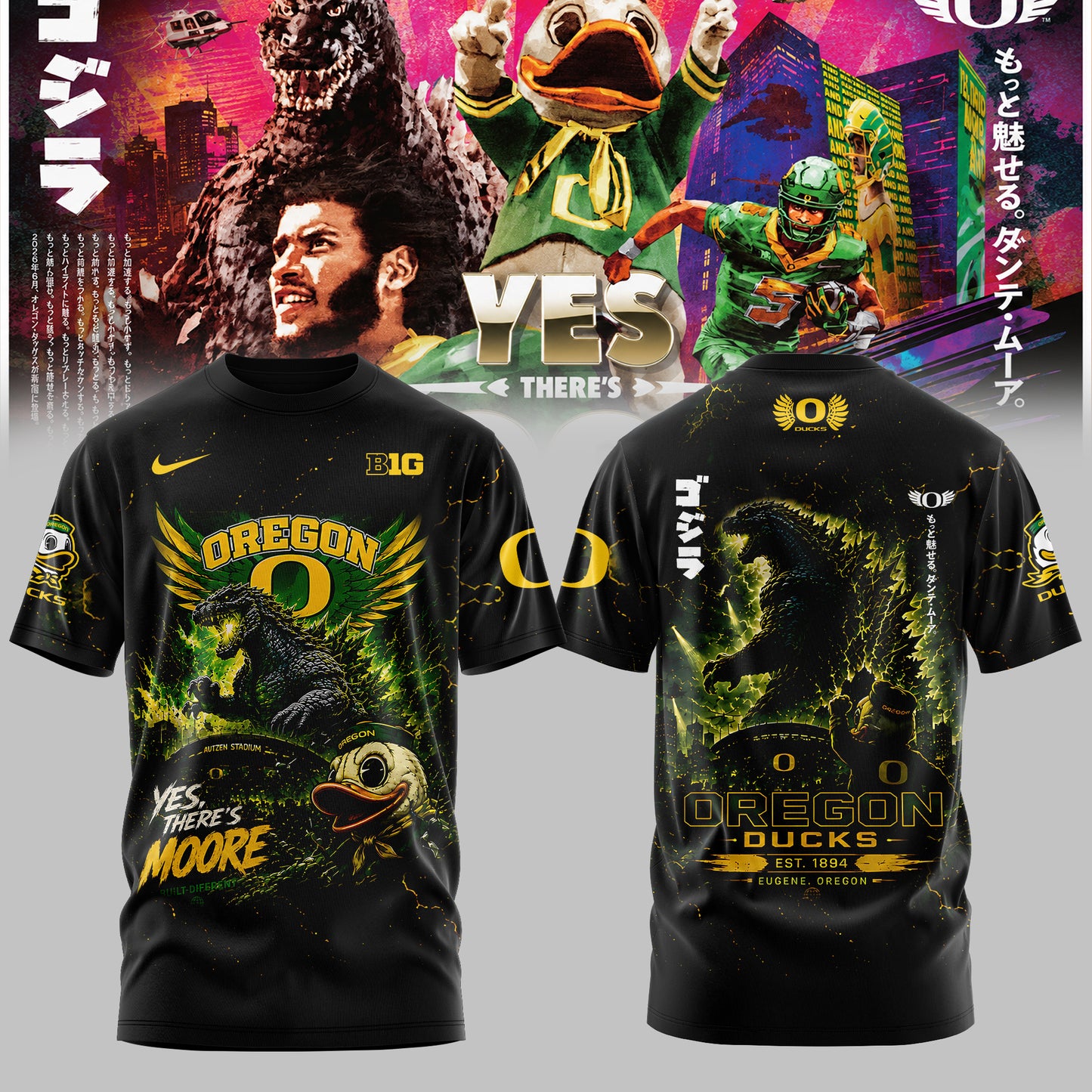 _ Oregon Ducks x Godzilla Edition Tee