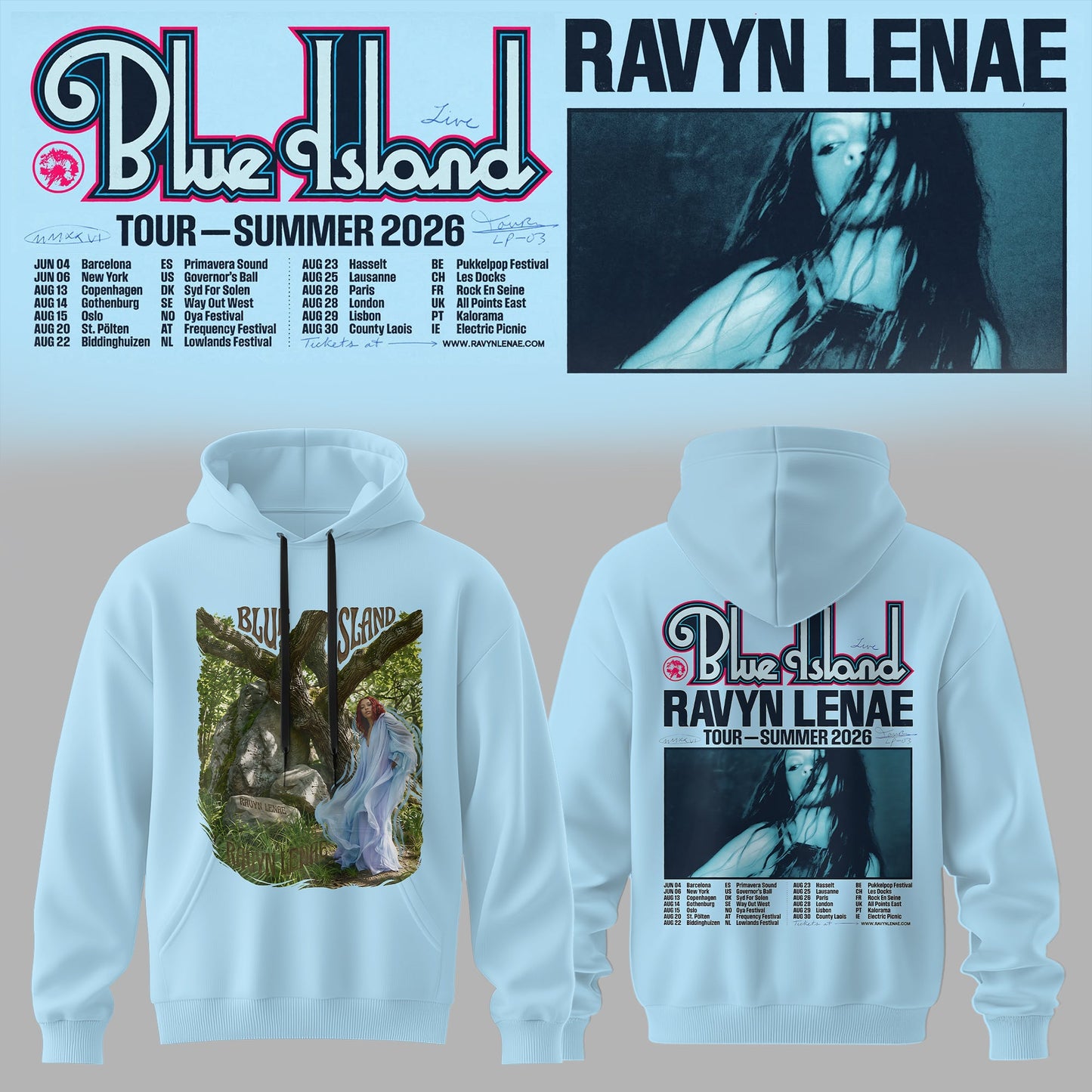 Ravyn Lenae “Blue Island” Tour Hoodie Collection Is Here