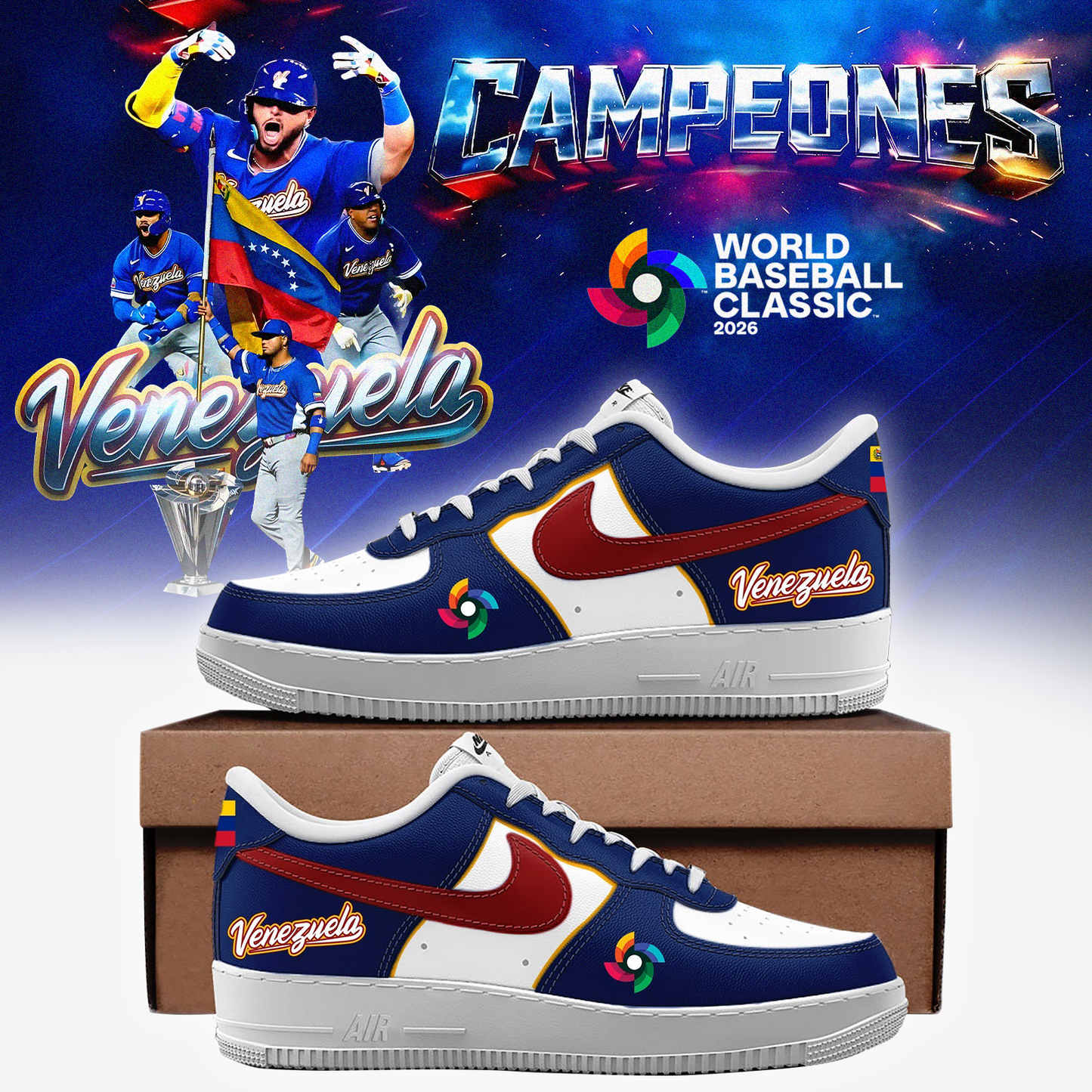 Venezuela 2026 World Baseball Classic Champions Limited Edition AF1 Sneaker