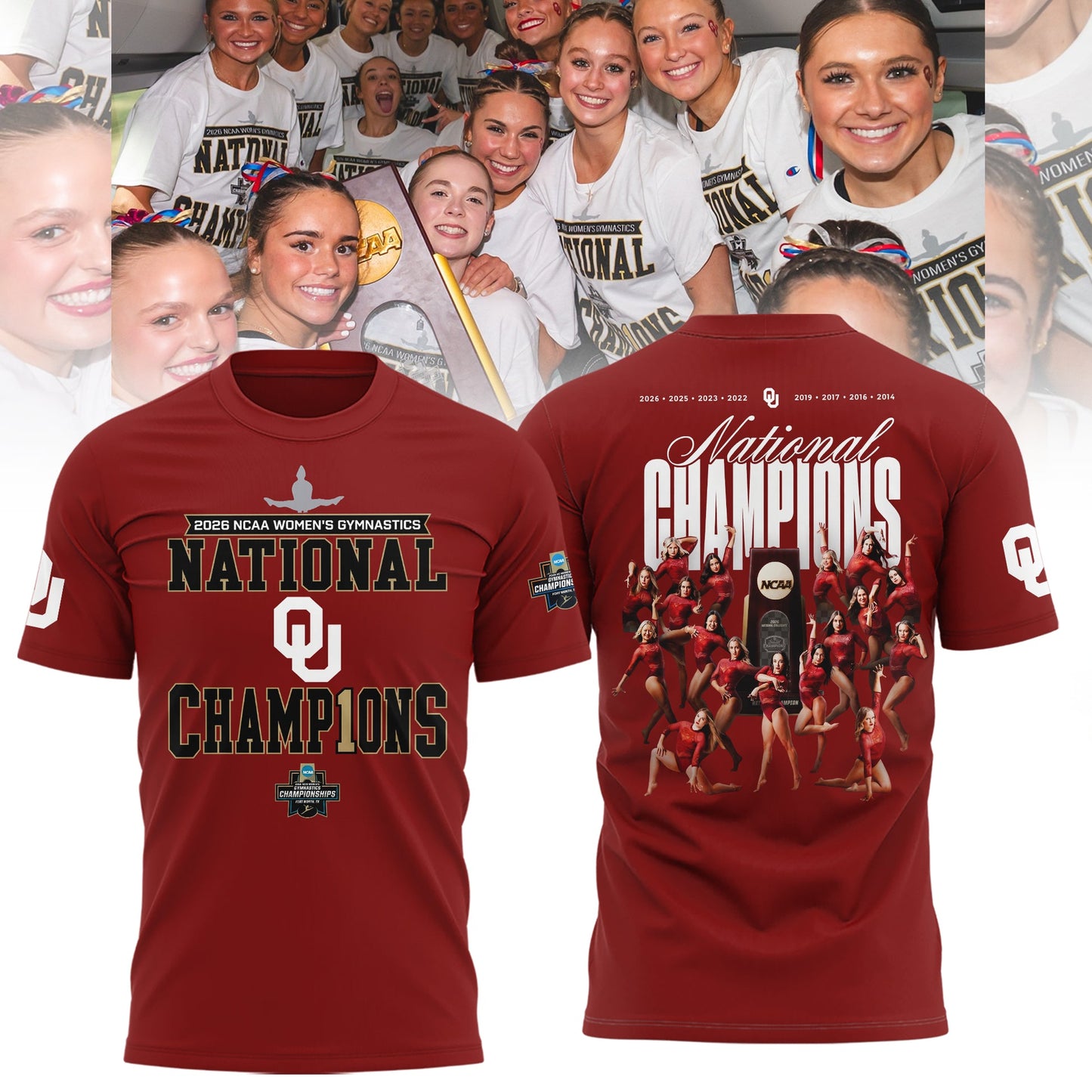 Oklahoma Women's Gymnastics 2026 NCAA National Champions T-Shirt