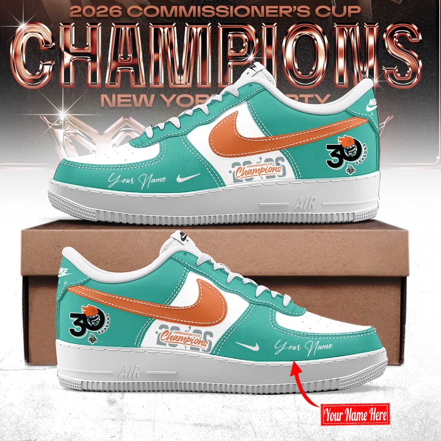 Limited Edition NY Liberty 2026 Commissioner’s Cup Champions Sneakers