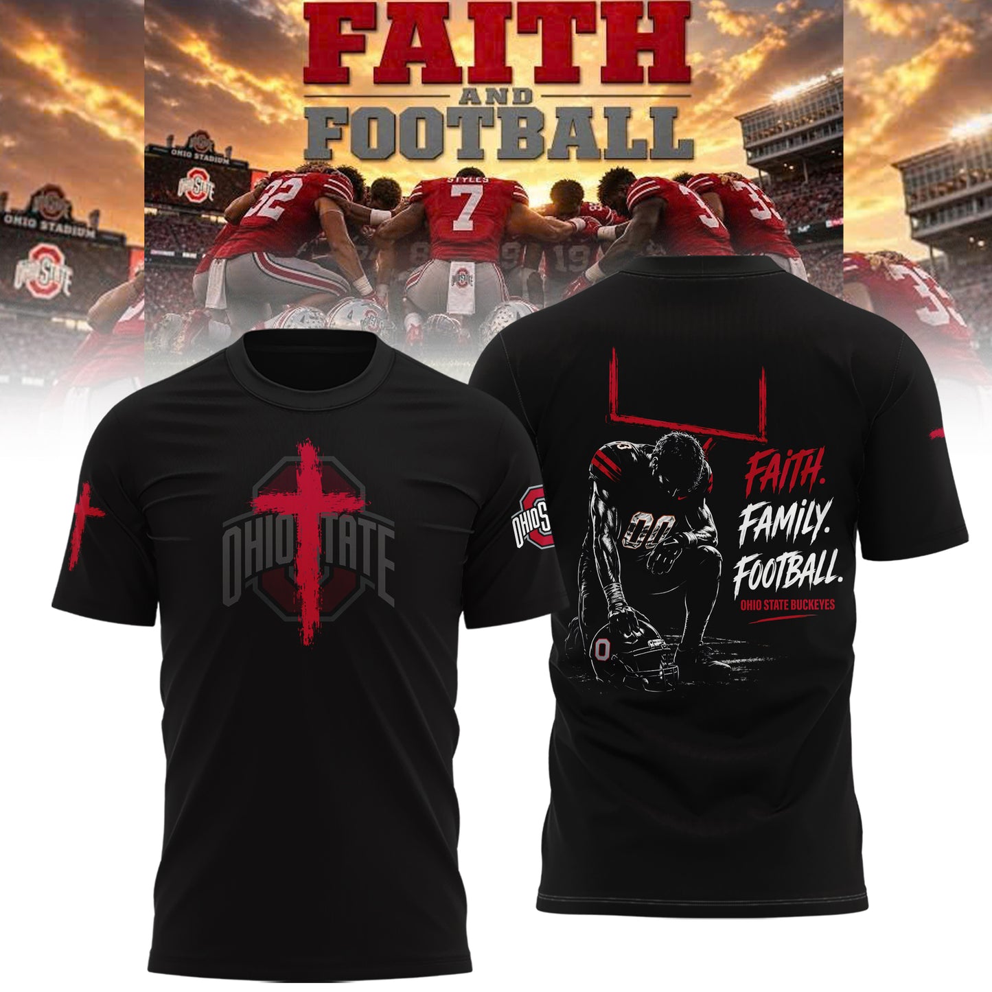 Limited Edition Ohio State Buckeyes FAITH FAMILY FOOTBALL 2026 Shirt