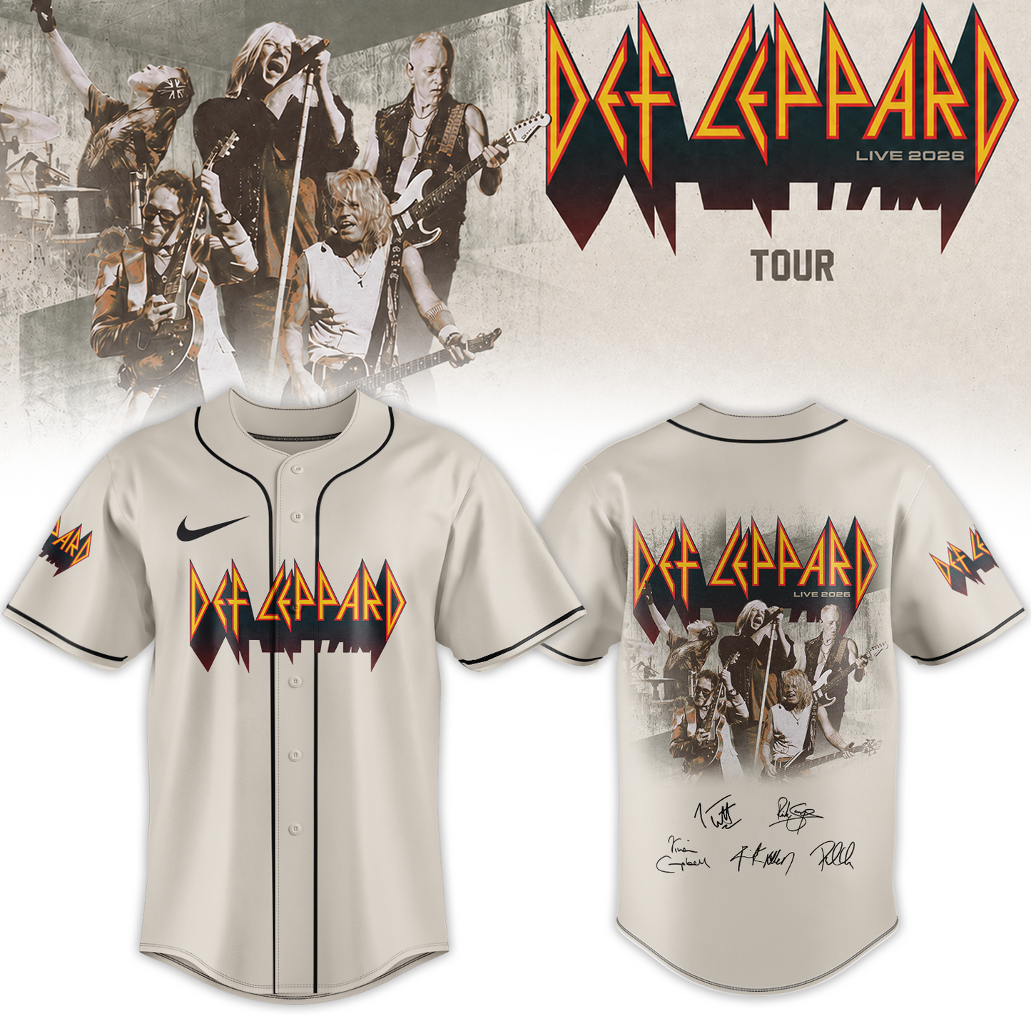 ,,.Def Leppard Live 2026 Limited Edition Signature – Jersey