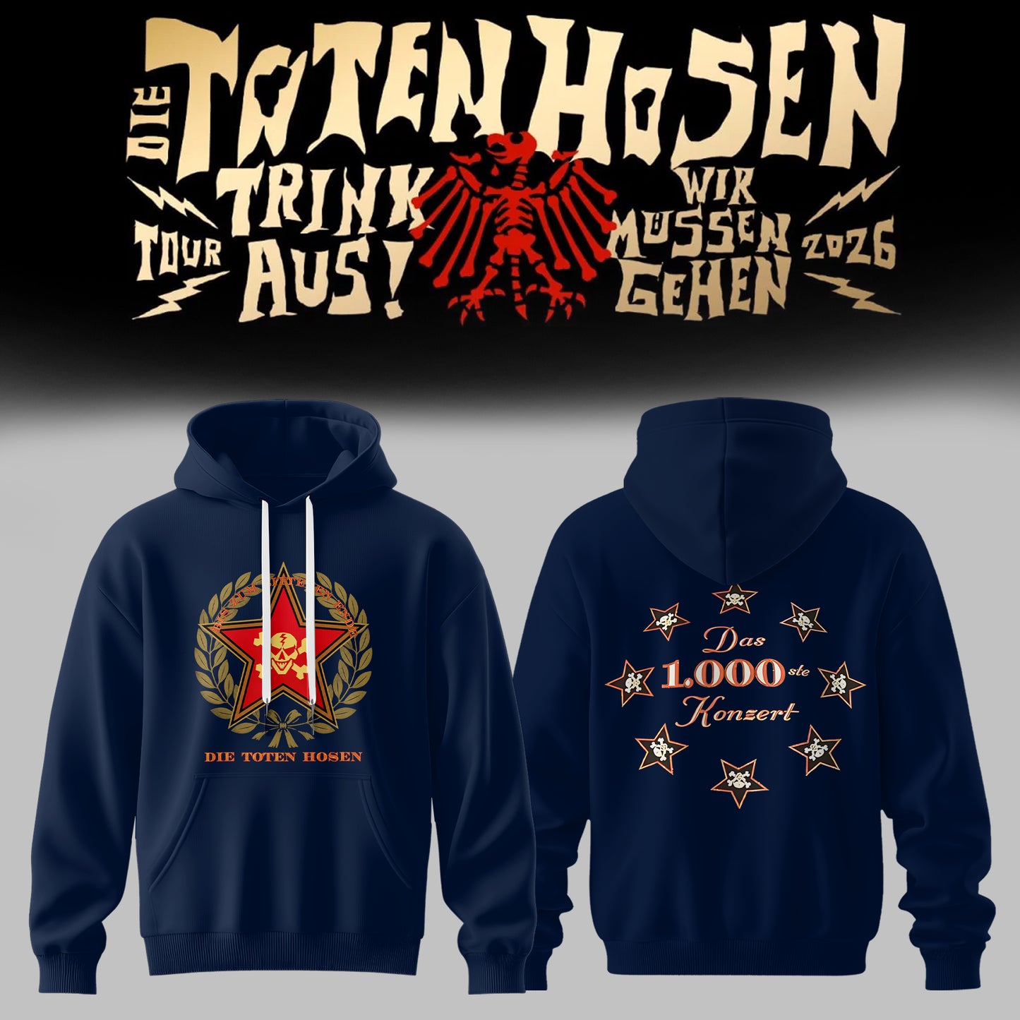 Die Toten Hosen: Trink Aus! Wir Müssen Gehen – Tour 2026 Limitiertes Hoodie