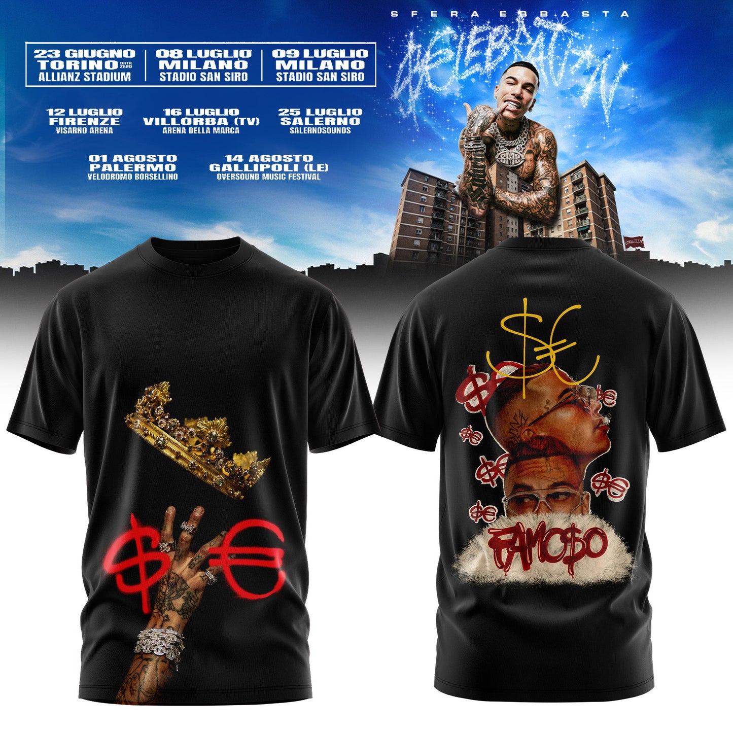 Sfera Ebbasta Tour 2026 Limited Tshirt