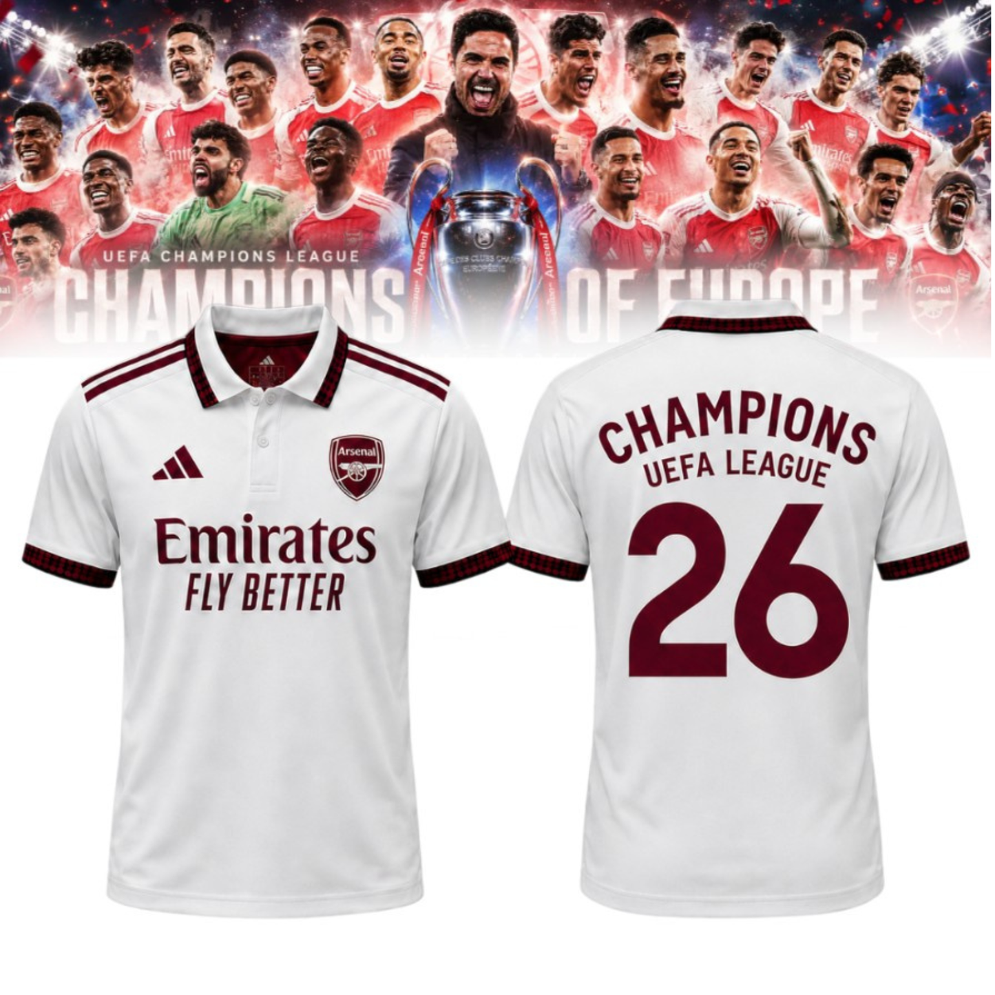 .Arsenal Champions League Winners 25/26 Polo