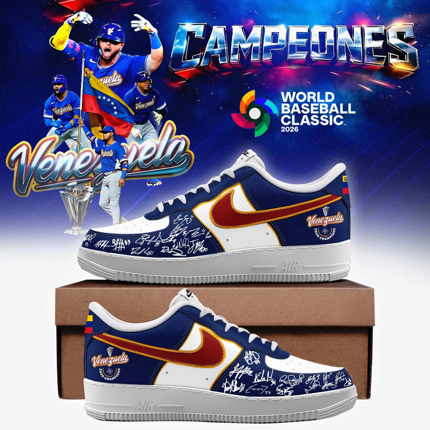 Venezuela 2026 World Baseball Classic Champions Limited Edition AF1 Sneaker