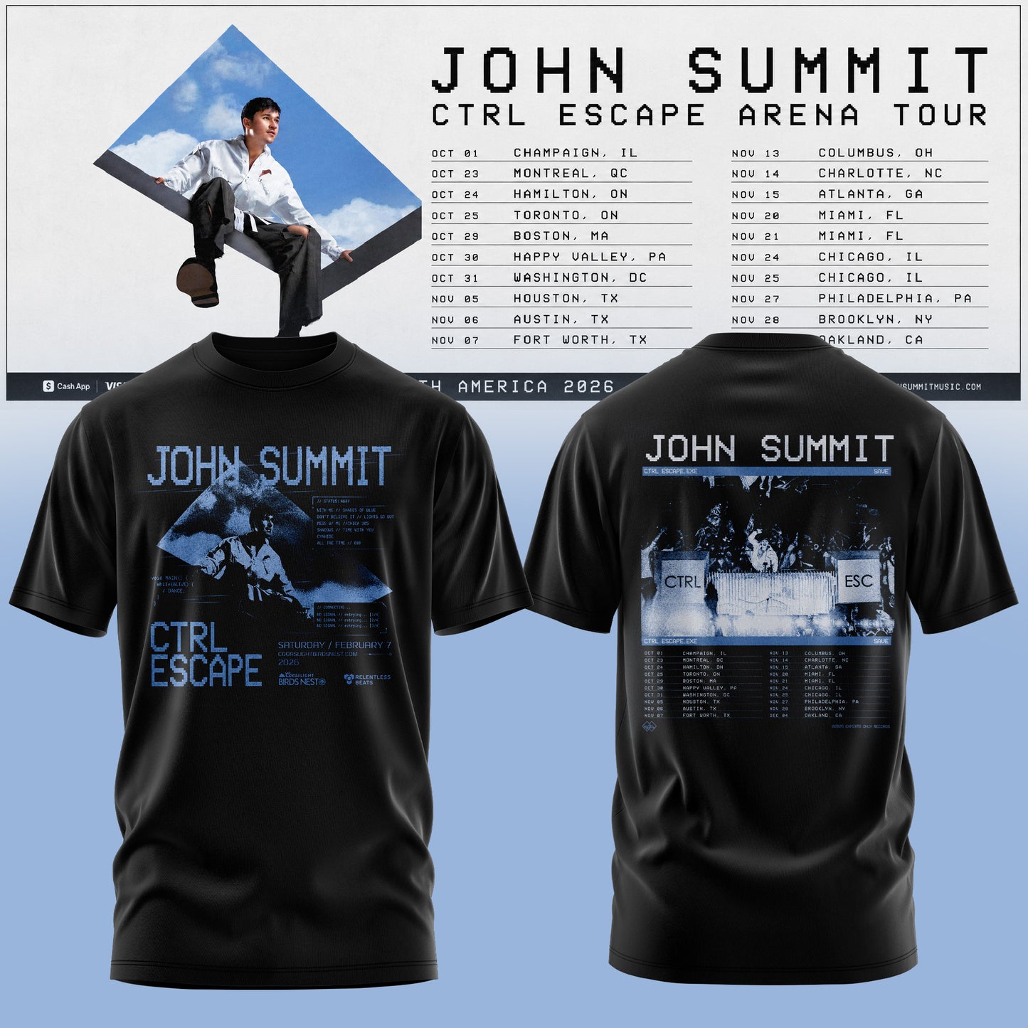 John Summit – CTRL ESCAPE Arena Tour 2026 Tshirt Are Here