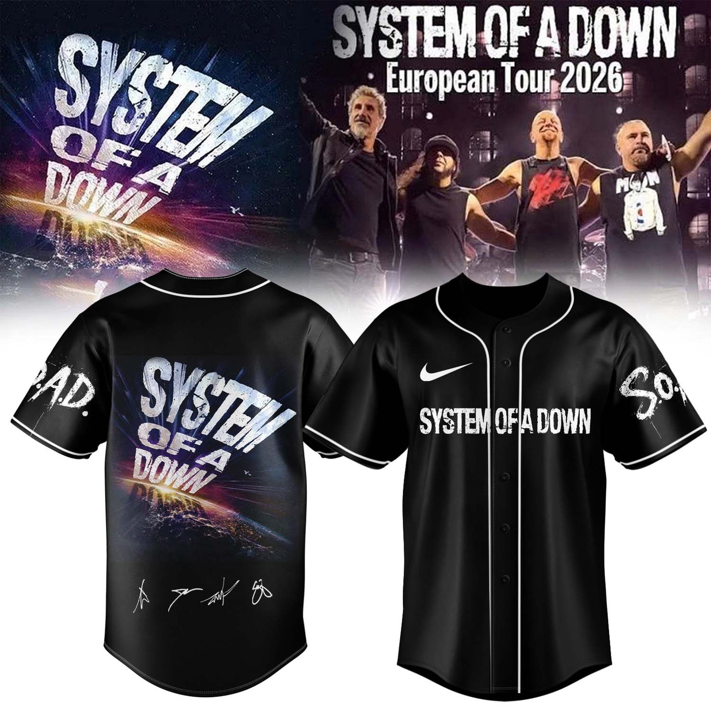 ,,.System Of A Down European Tour 2026 Limited Edition Signature – Jersey