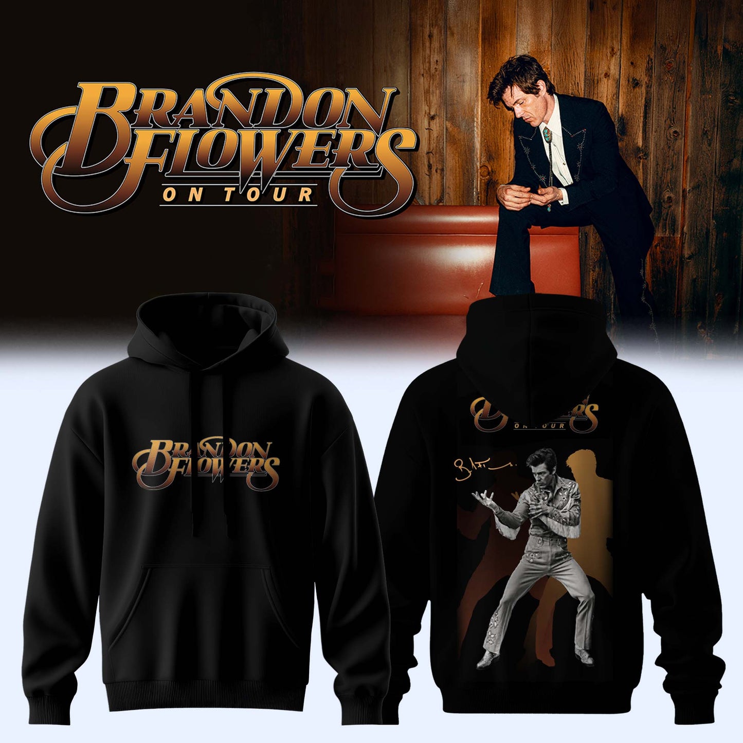 ,,,Brandon Flowers On Tour 2026 Limited Edition Signature – Hoodie