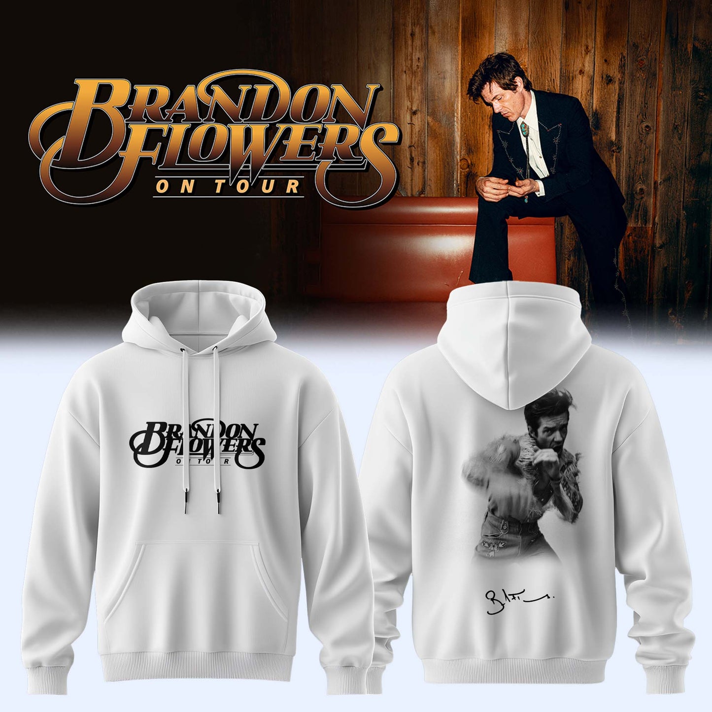 ,,,Brandon Flowers On Tour 2026 Limited Edition Signature – Hoodie