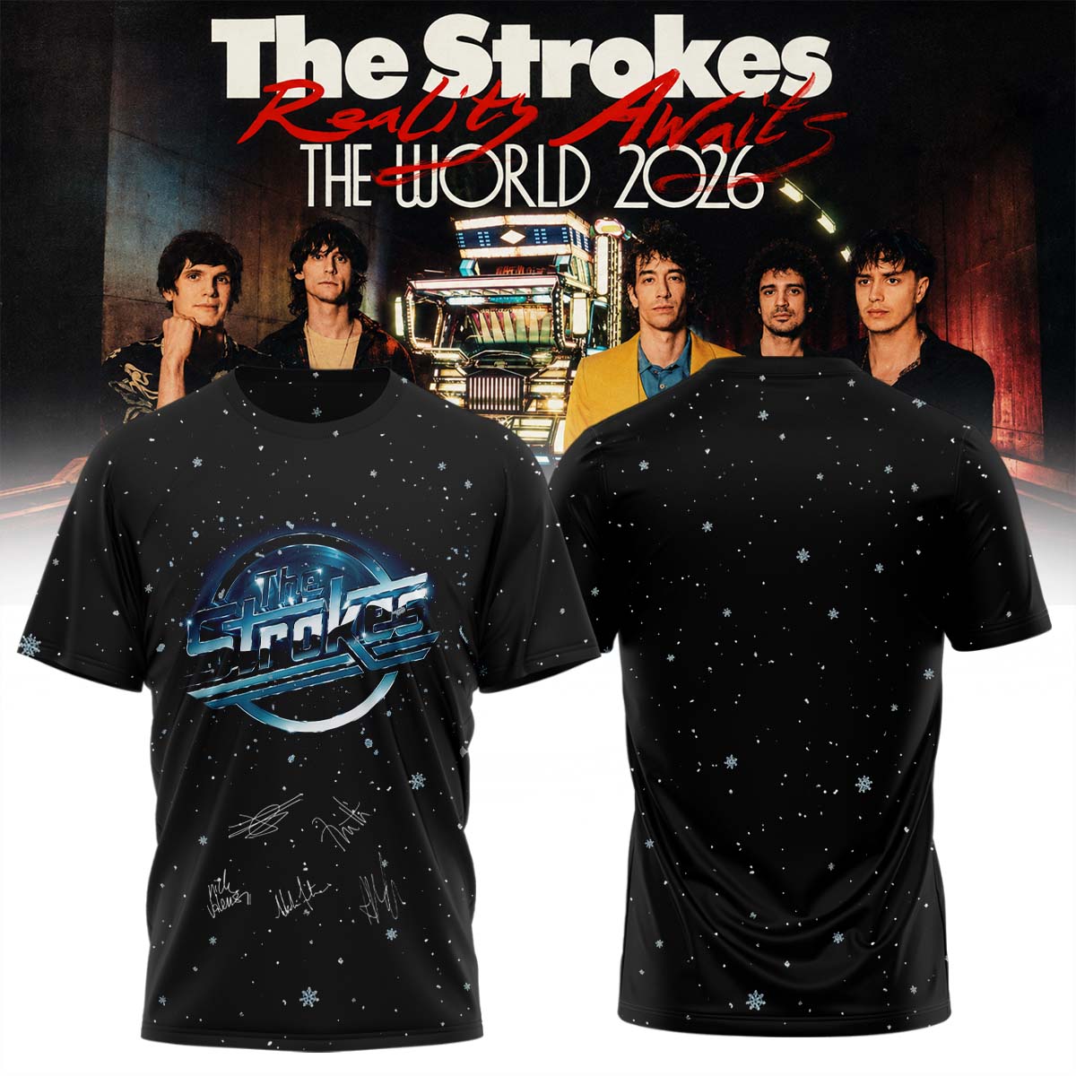 The Strokes “Reality Awaits Tour 2026” Signature Limited Edition – Tshirt