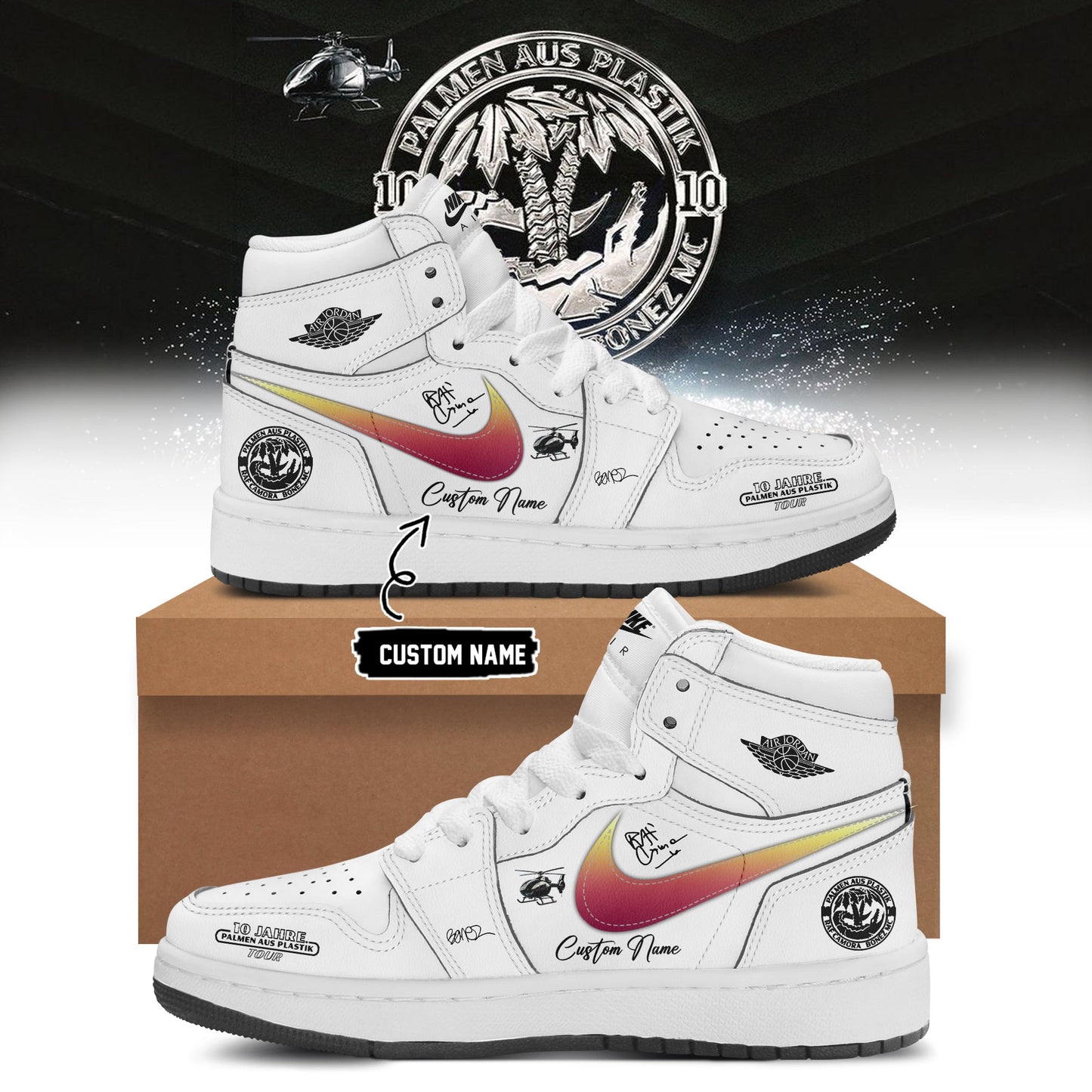 __RAF Camora & Bonez MC “10 Jahre Palmen aus Plastik Tour” . Limited Edition Signature Shoes 6-