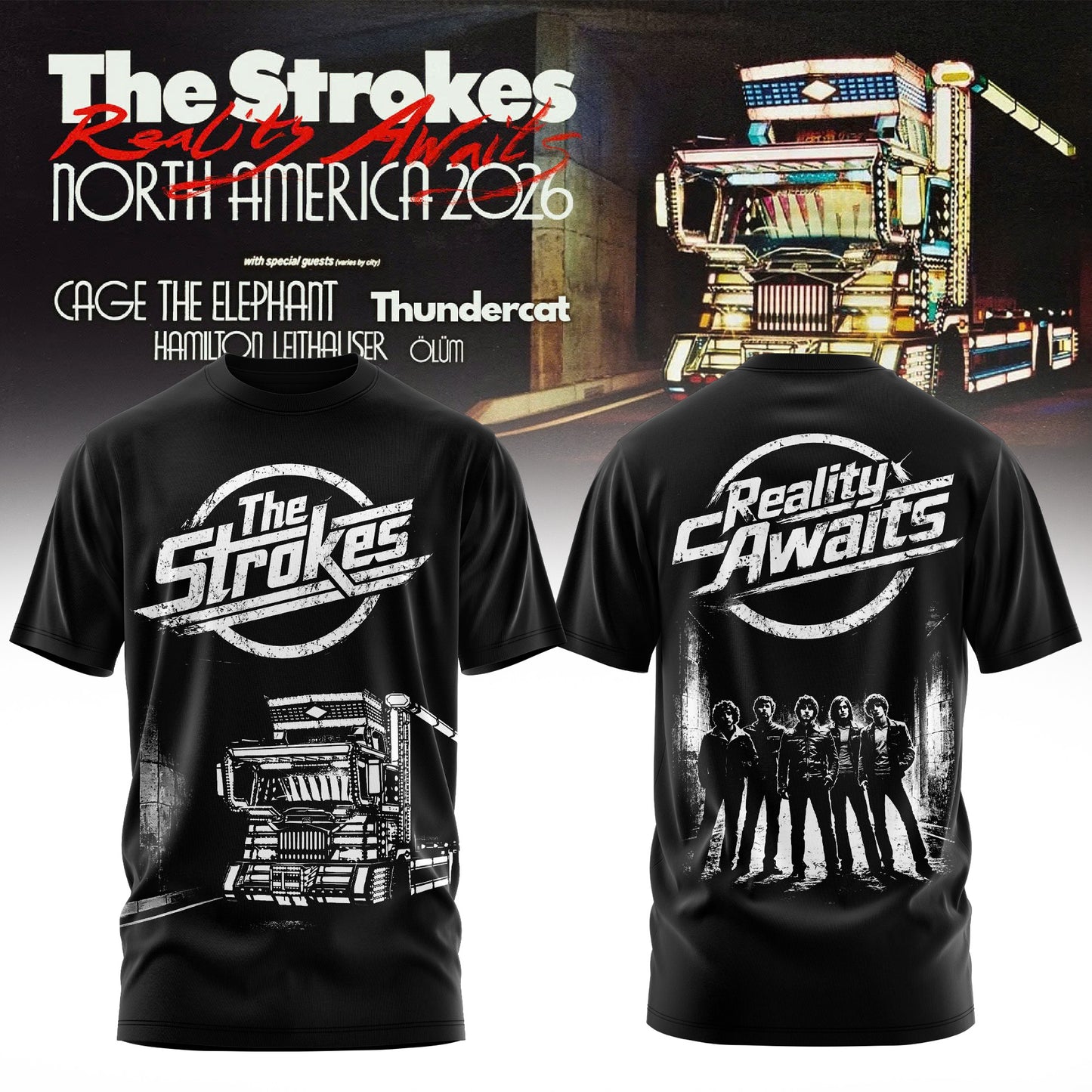 _ The Strokes – Reality Awaits Tour 2026 Edition Tee