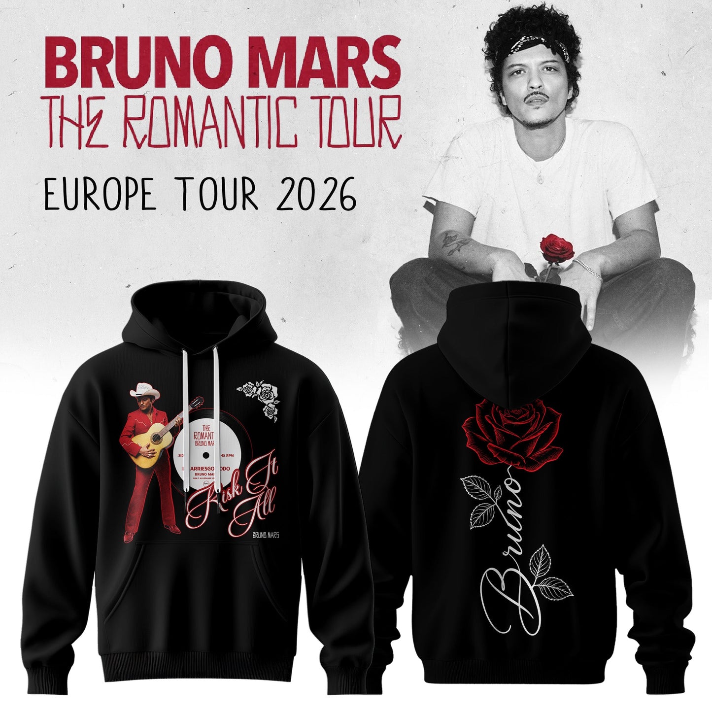 _Bruno Mars – The Romantic Tour US & UK 2026 Limited Hoodie