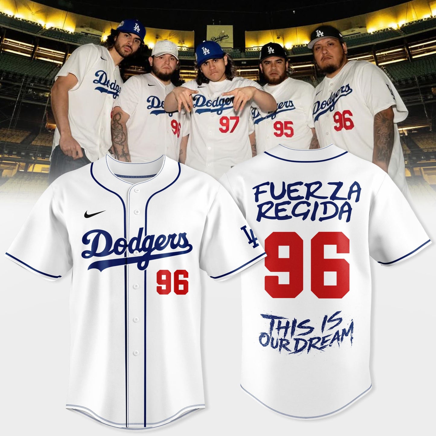 _LA Dreams x Fuerza Regida — Dodgers Style Jersey