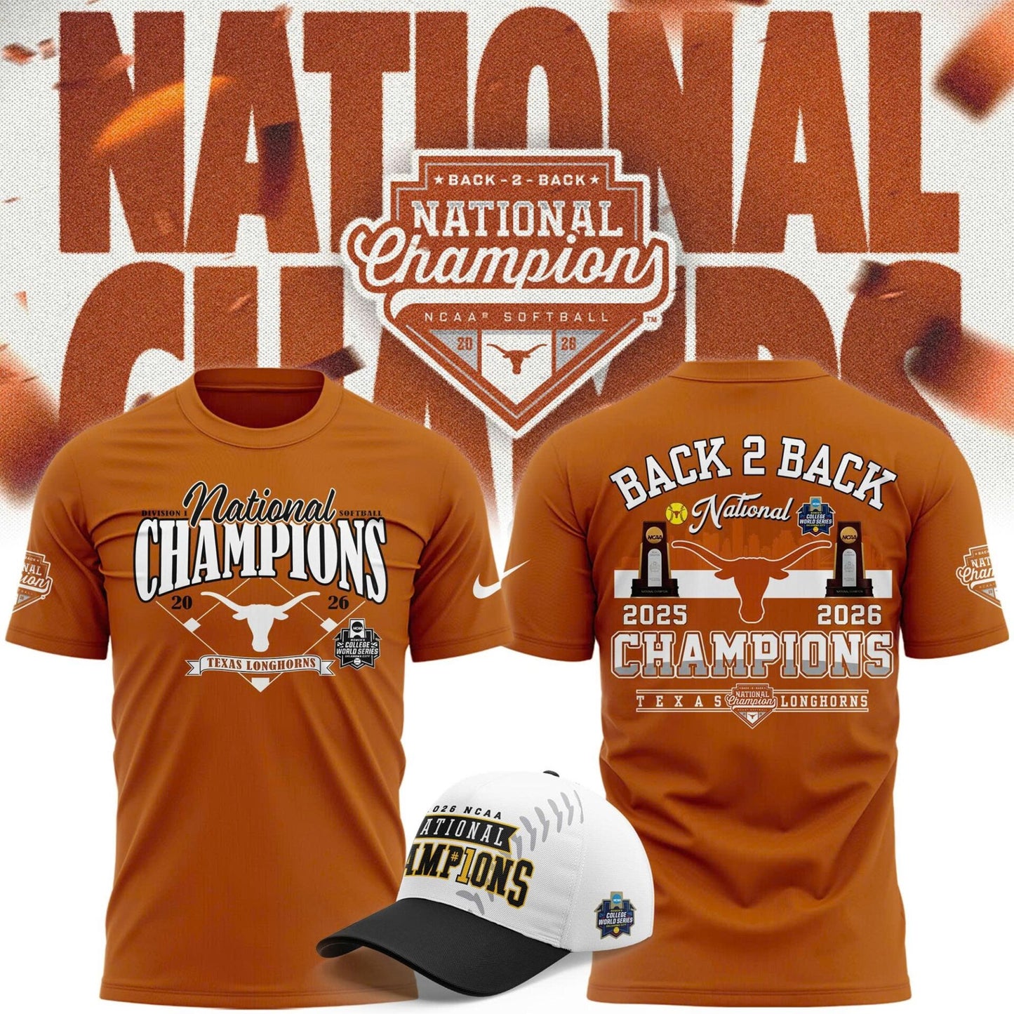 Limited Edition Longhorns 2026 Softball National Champions π₯π€π Shirt