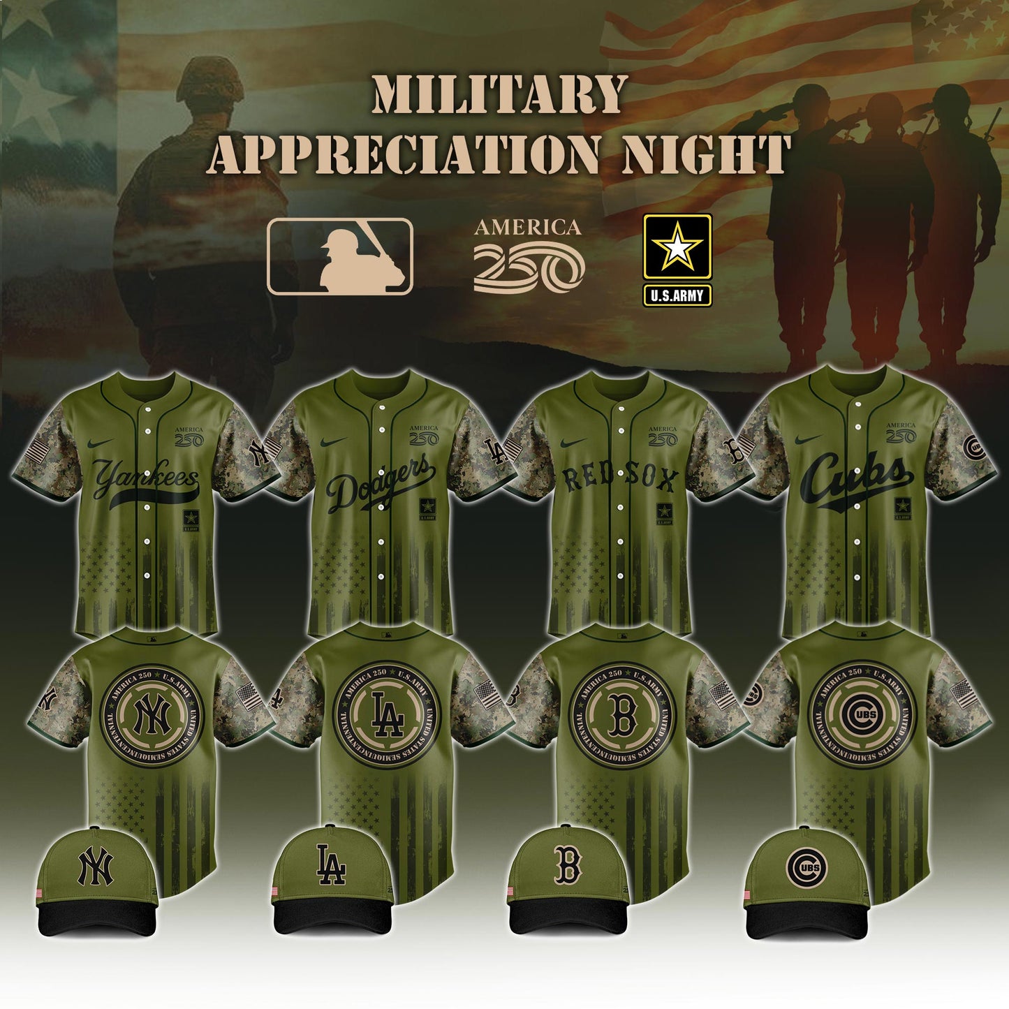 _All Team x Army Military Appreciation 250 America Jersey Limited Edition 2026