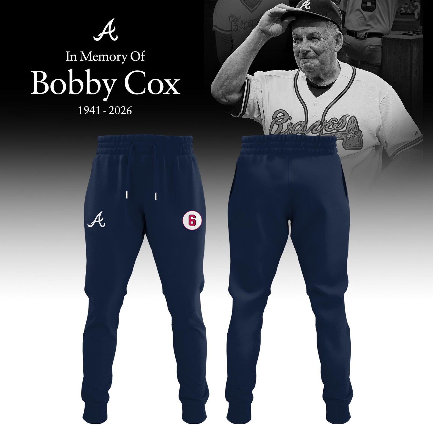 Atlanta Braves “Remembering Bobby Cox – The Legendary Manager” T-shirt