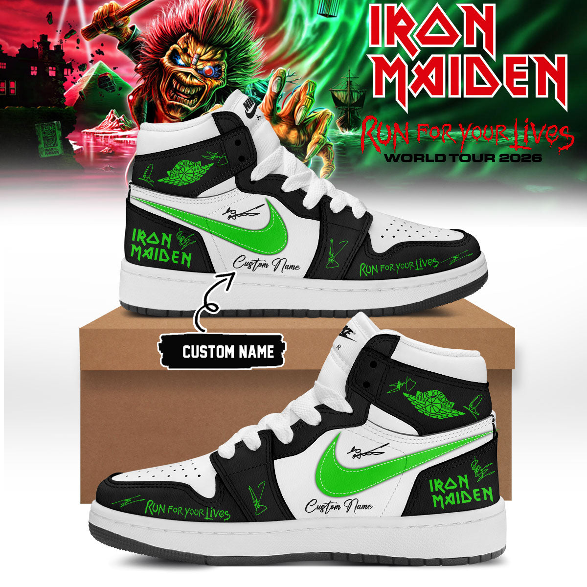 .Iron Maiden – Run For Your Lives World Tour Shoes