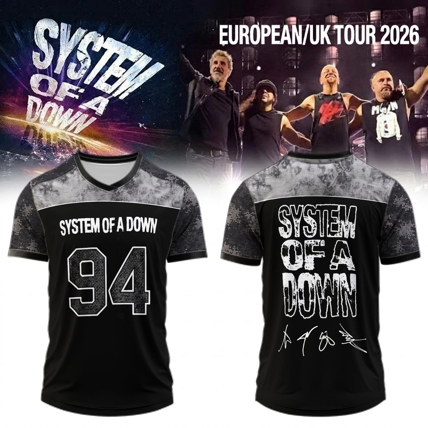 ,,.System Of A Down European Tour 2026 Limited Edition Signature – Jersey