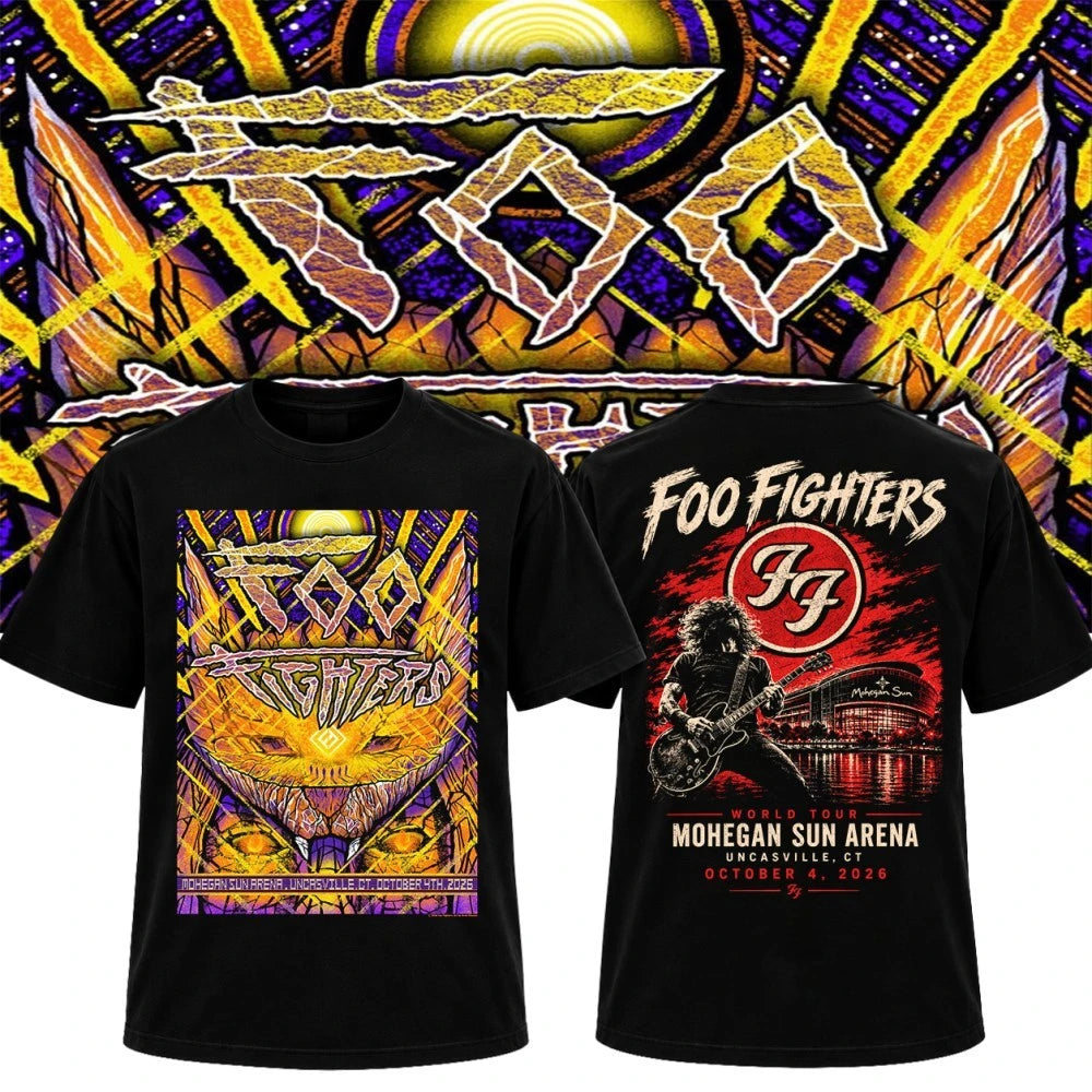 Foo Fighters T-Shirt – Mohegan Sun Arena Uncasville CT Oct 4th, 2026 Concert Tour Tee
