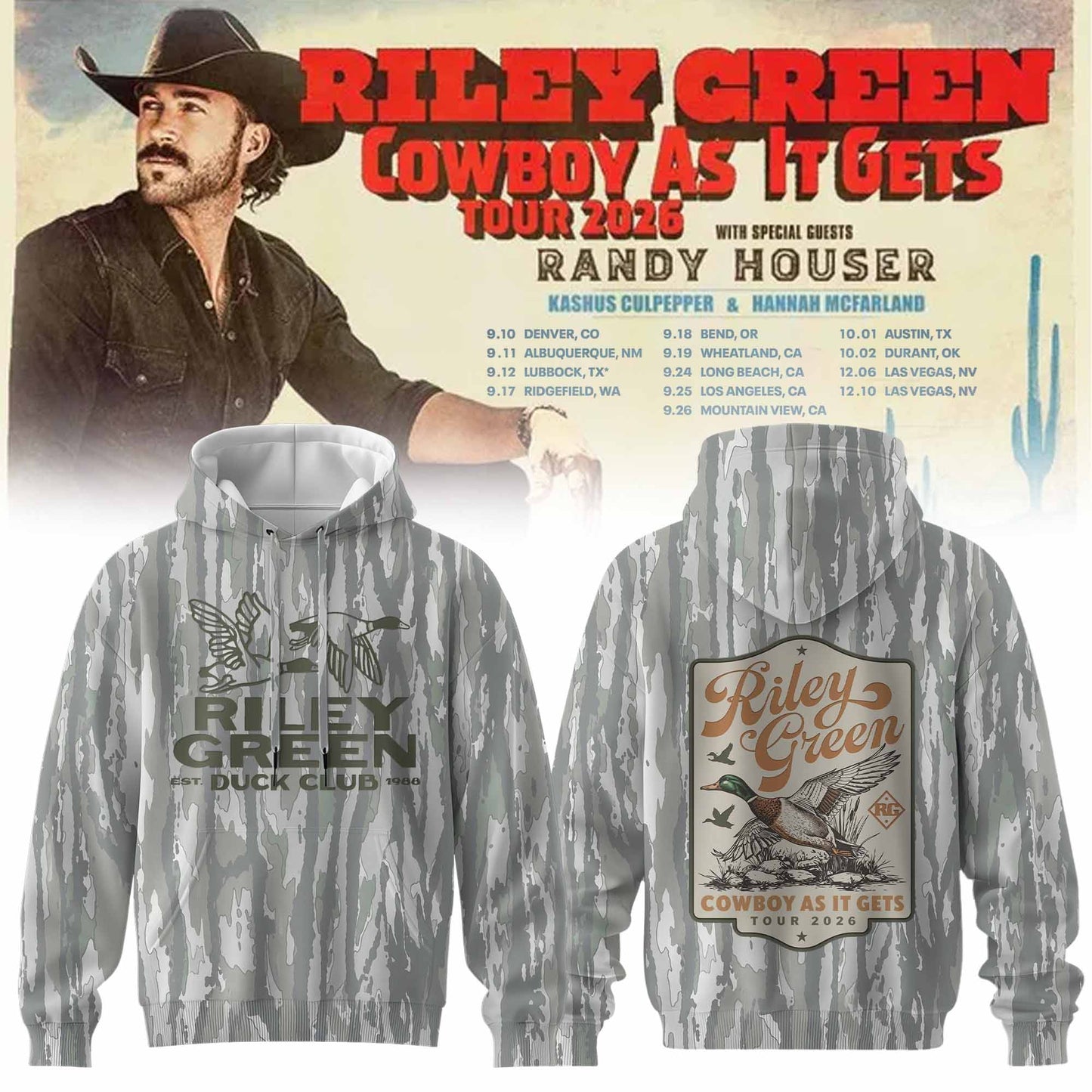 RILEY GREEN – COWBOY AS IT GETS COLLECTION HOODIE