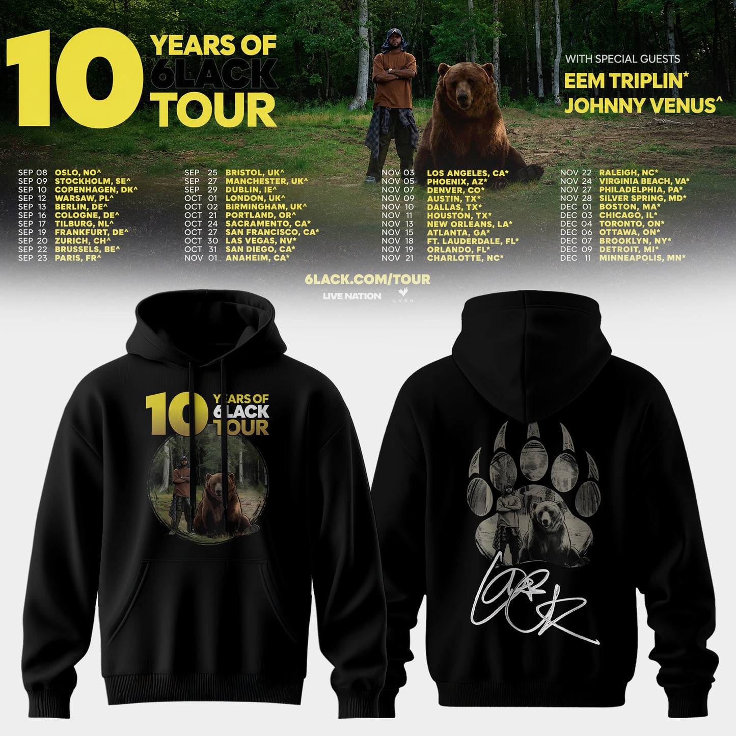 10 Years of 6LACK Tour Hoodie