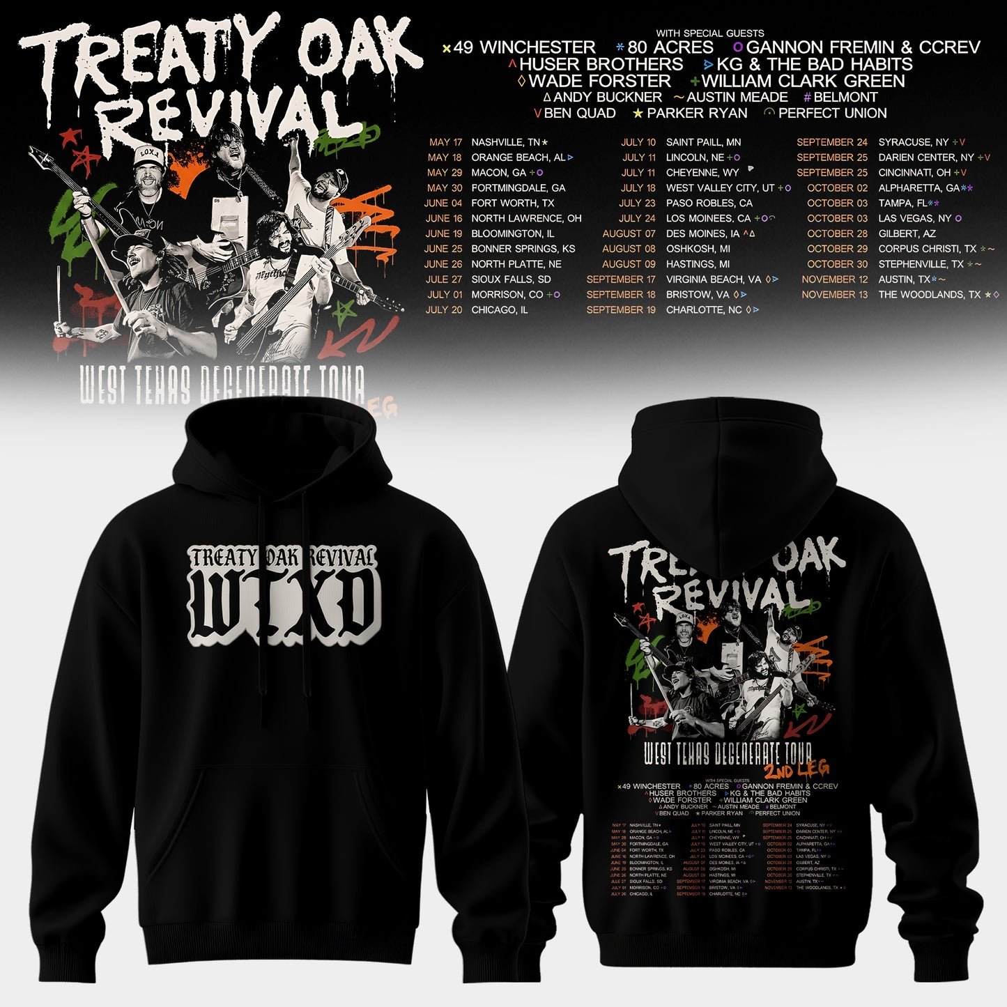 Treaty Oak Revival – West Texas Degenerate Tour! Hoodie