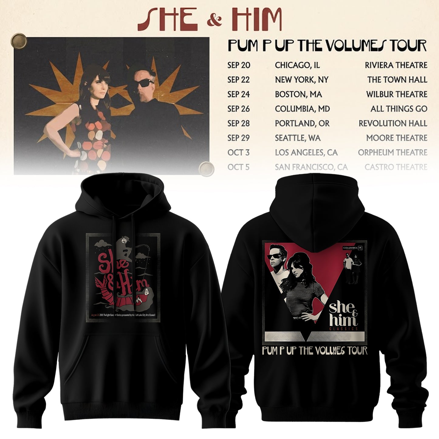 SHE & HIM – PUMP UP THE VOLUME COLLECTION HOODIE