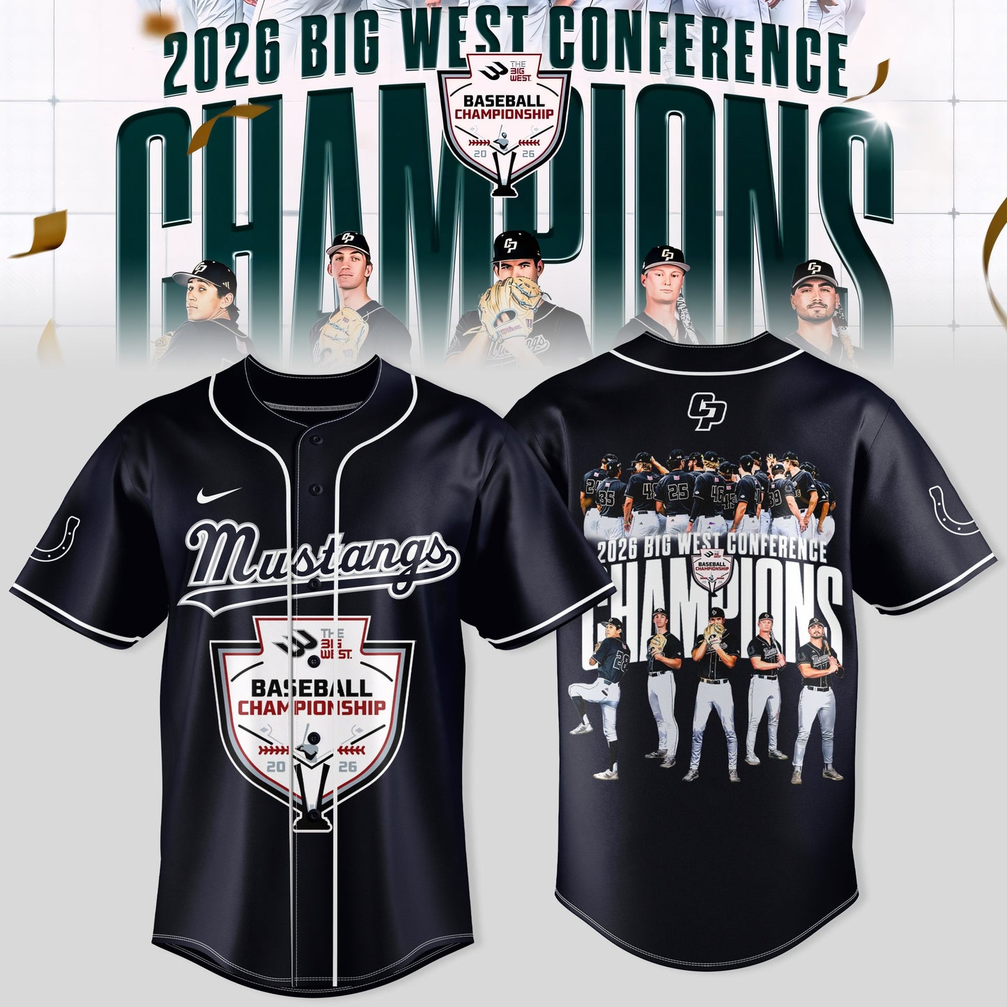 _ Big West Conference 2026 Champions – Cal Poly Mustangs Baseball Jersey