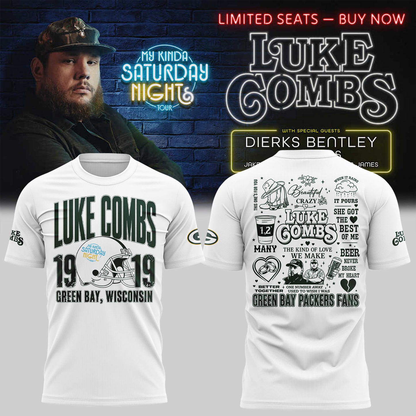 LC “My Kinda Saturday Nights Tour” at Lambeau Field Stadium Shirt