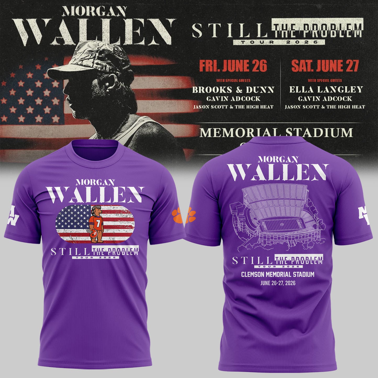 MW “Still The Problem Tour”at Clemson Memorial Stadium Shirt