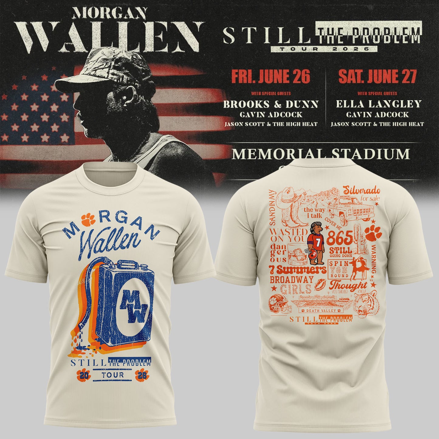 MW “Still The Problem Tour”at Clemson Memorial Stadium Shirt