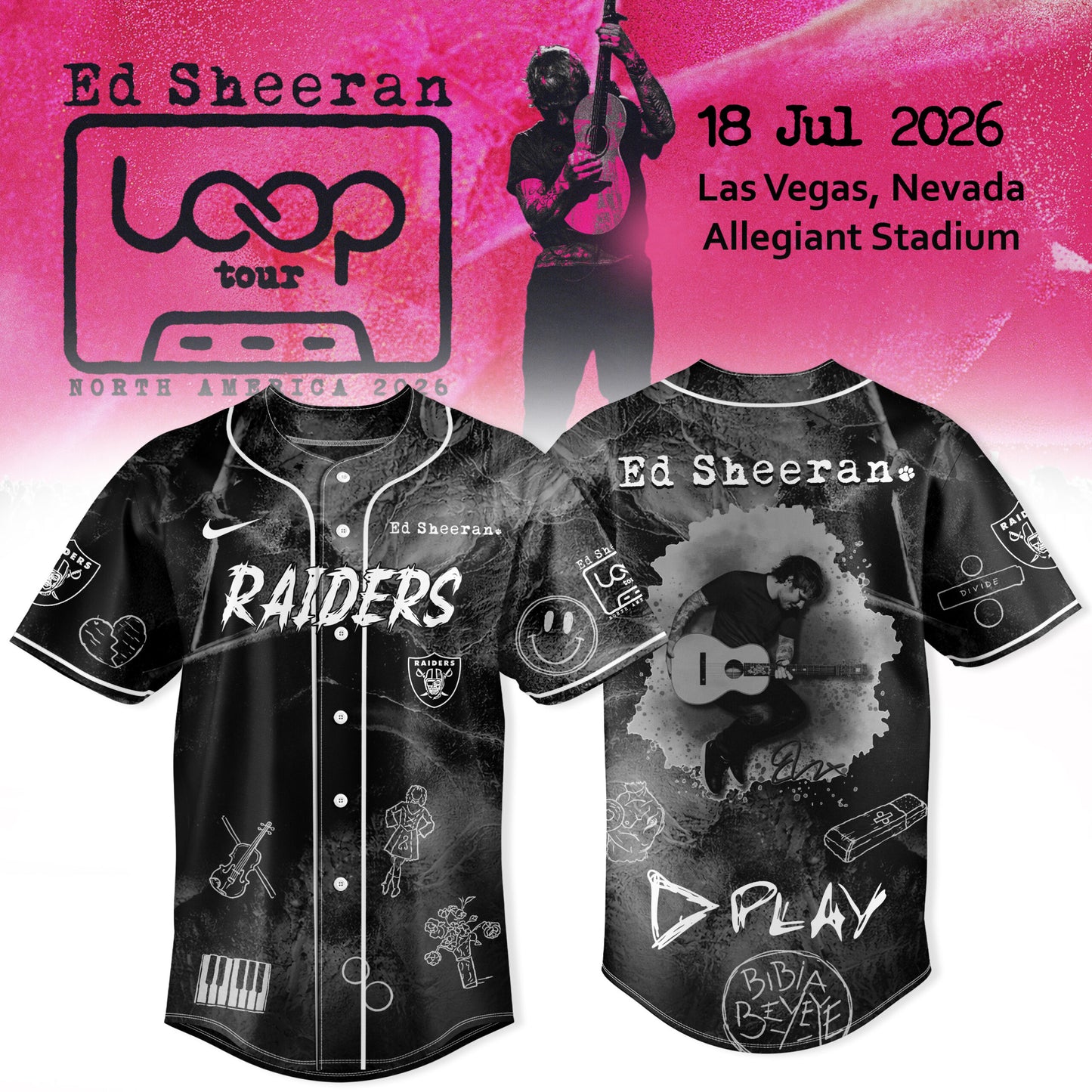 _Las Vegas Raiders x Ed Sheeran LOOP Tour 2026 Jersey Collection