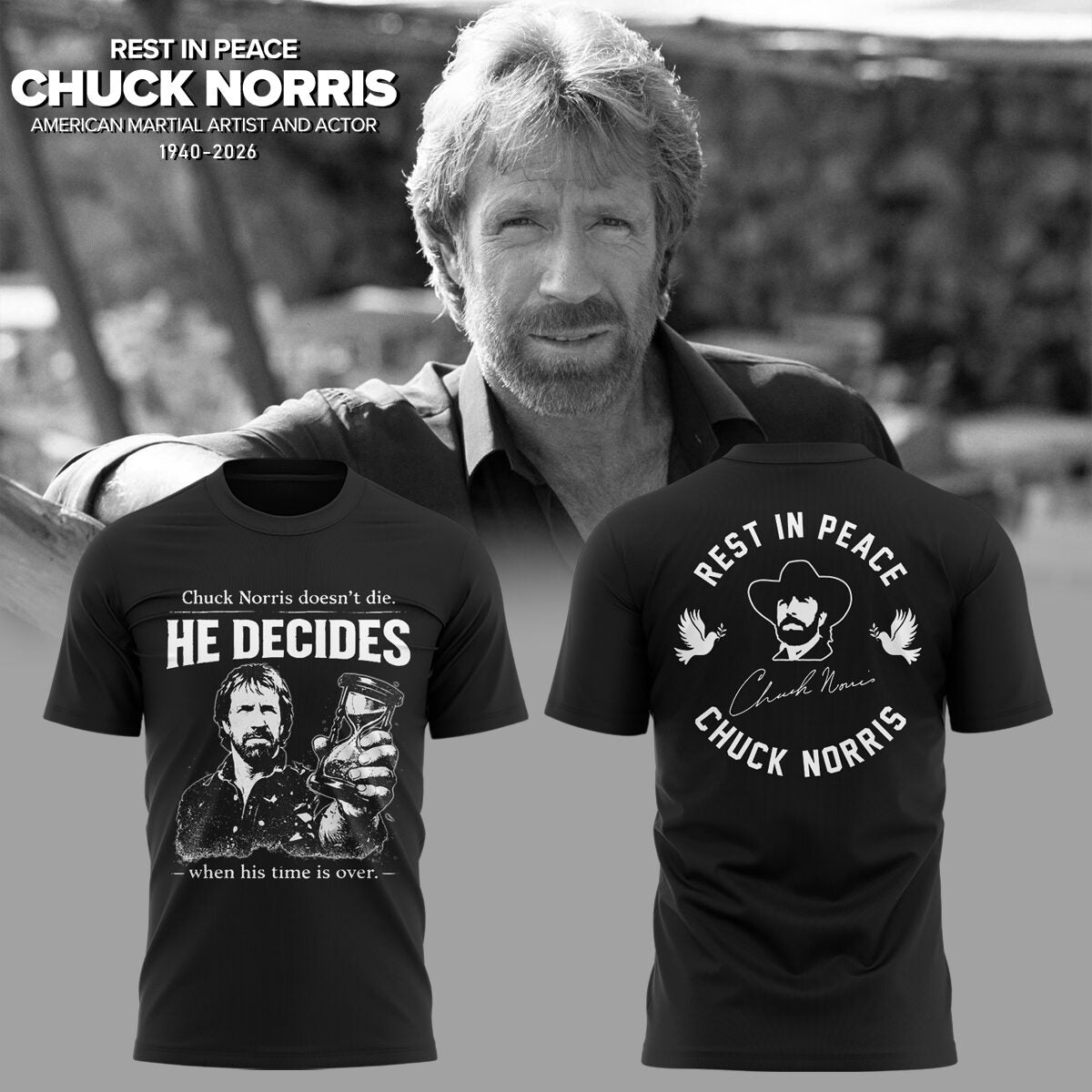 REST IN PEACE 🖤🕊️ Chuck Norris TShirt