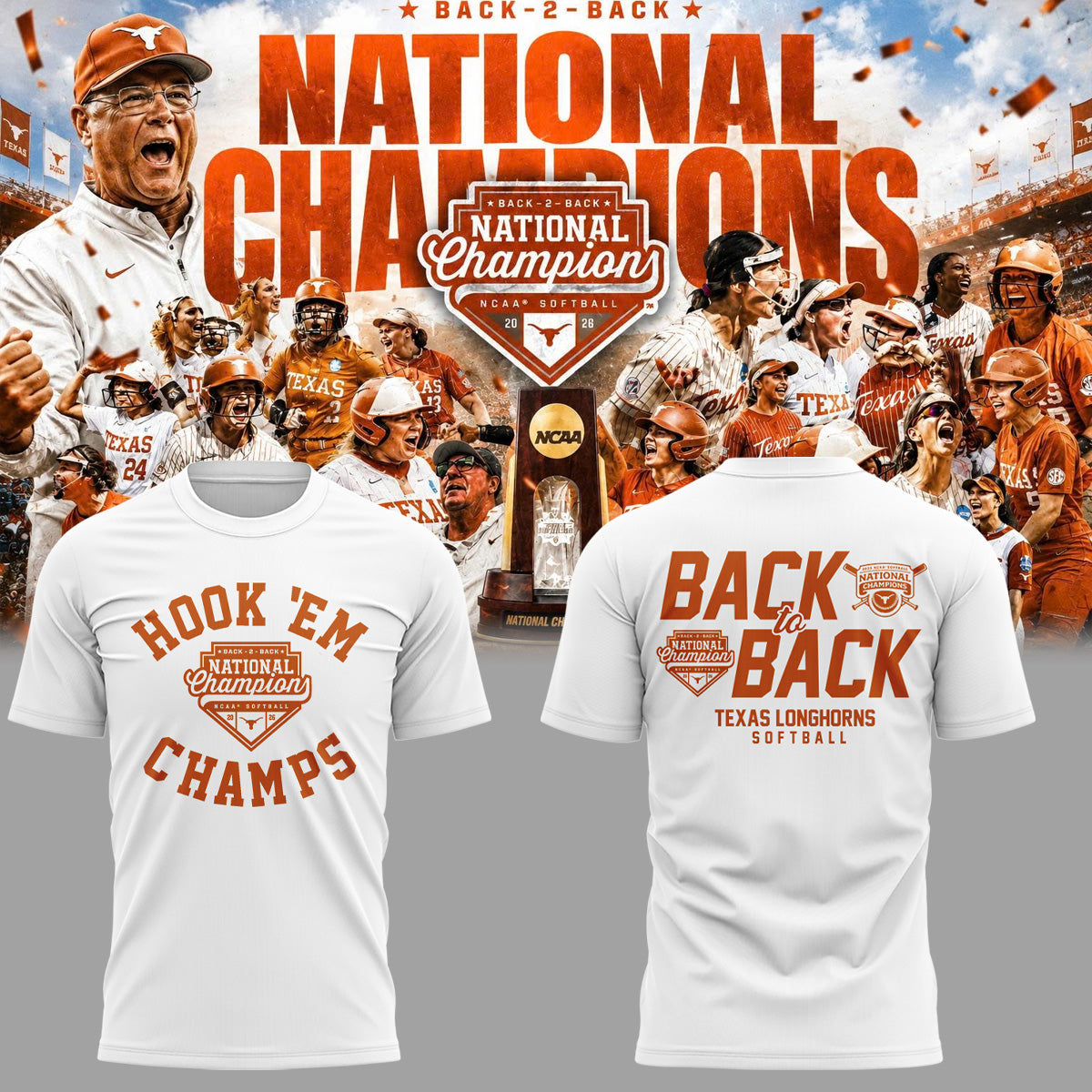 Limited Edition Longhorns 2026 Softball National Champions π₯π€π Shirt