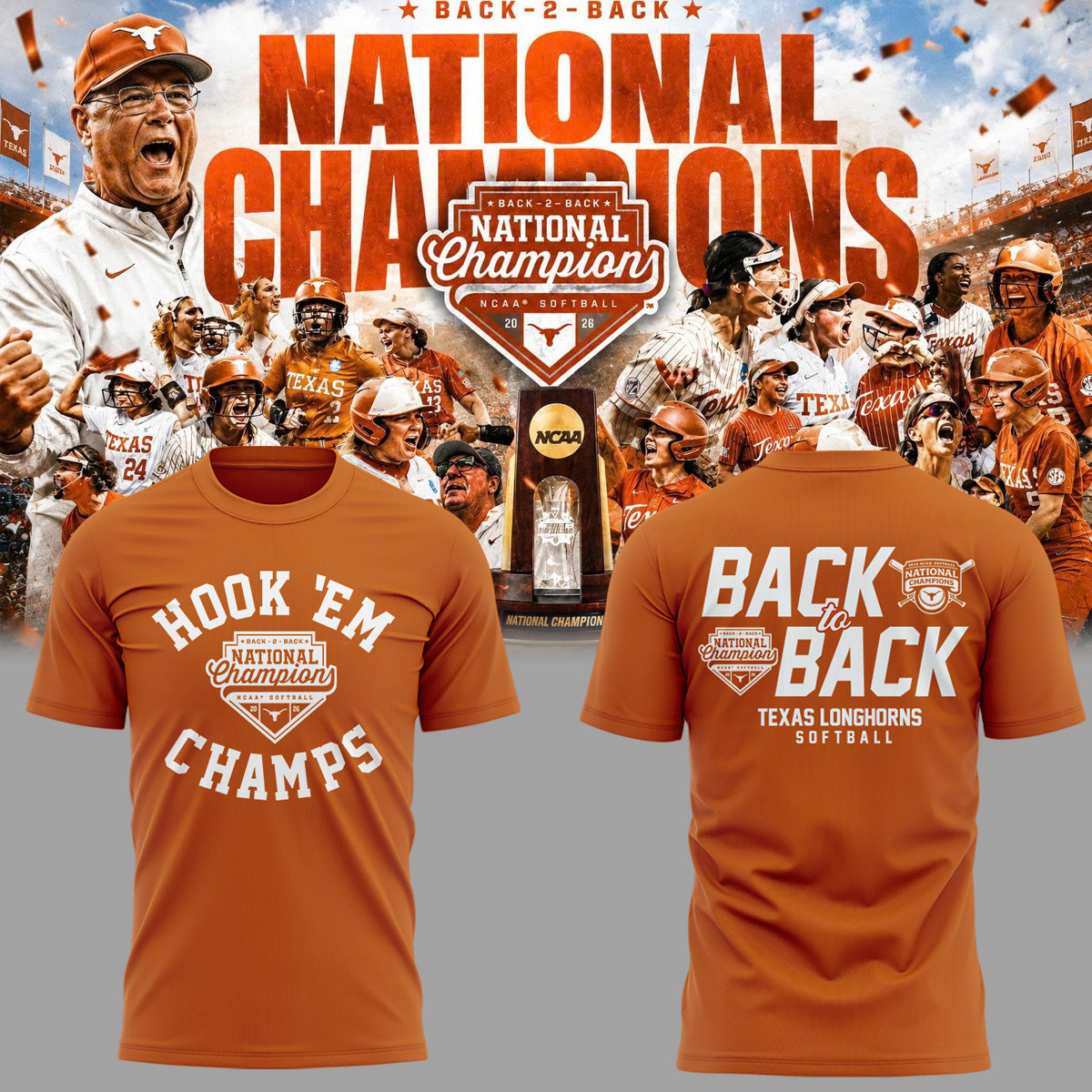 Limited Edition Longhorns 2026 Softball National Champions π₯π€π Shirt
