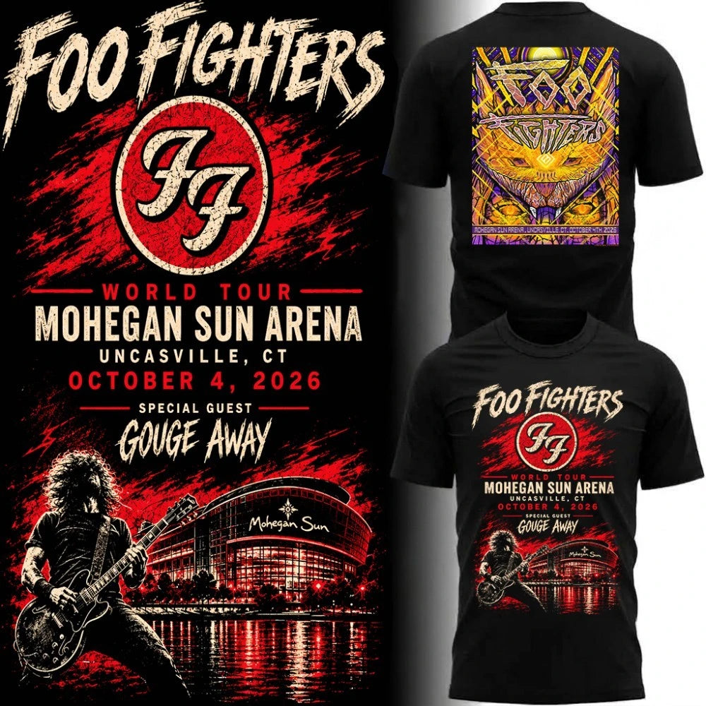 Official Foo Fighters, October 4th, 2026 Mohegan Sun Arena, Uncasville, CT Concert Poster T-Shirt