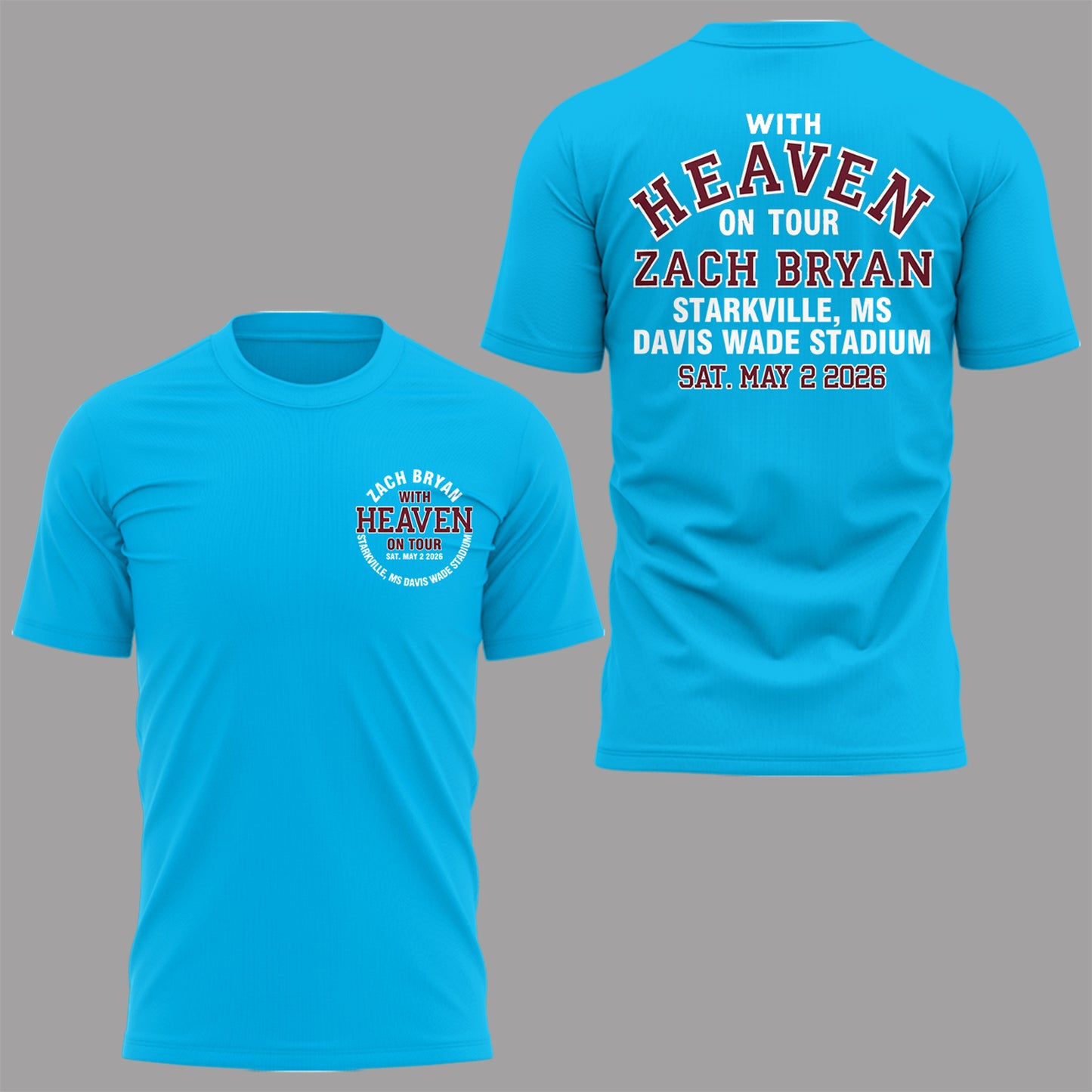 Limited Edition “With Heaven On Tour 2026” at Davis Wade Stadium Shirt